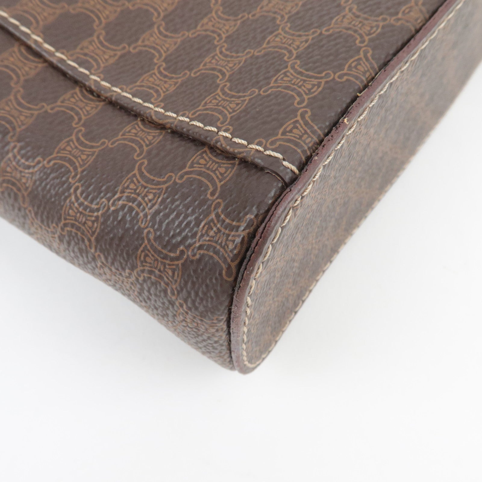 CELINE Macadam Vanity Bag M94 PVC Leather Brown