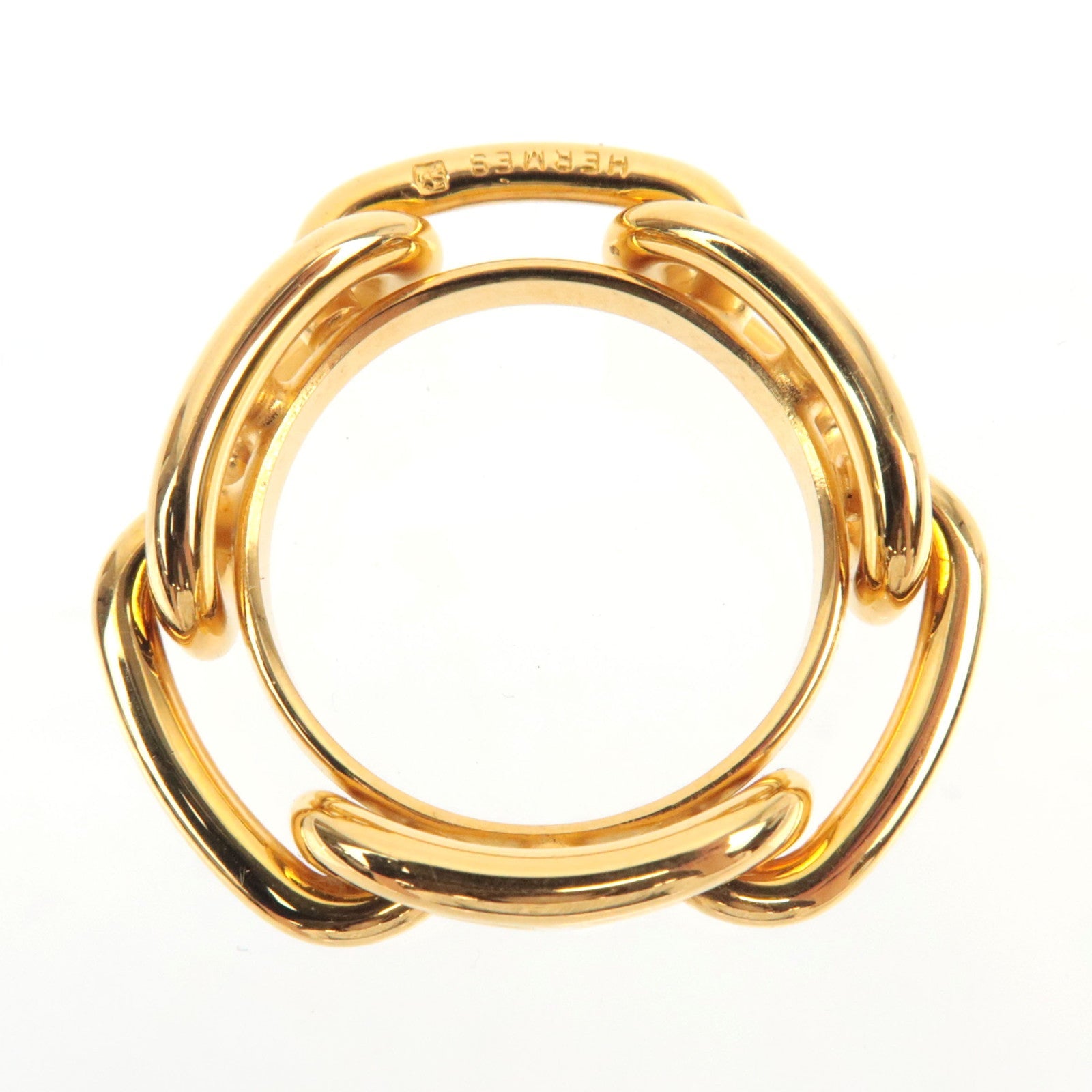 HERMES Chaine D'Ancre Scarf Ring Metal Gold