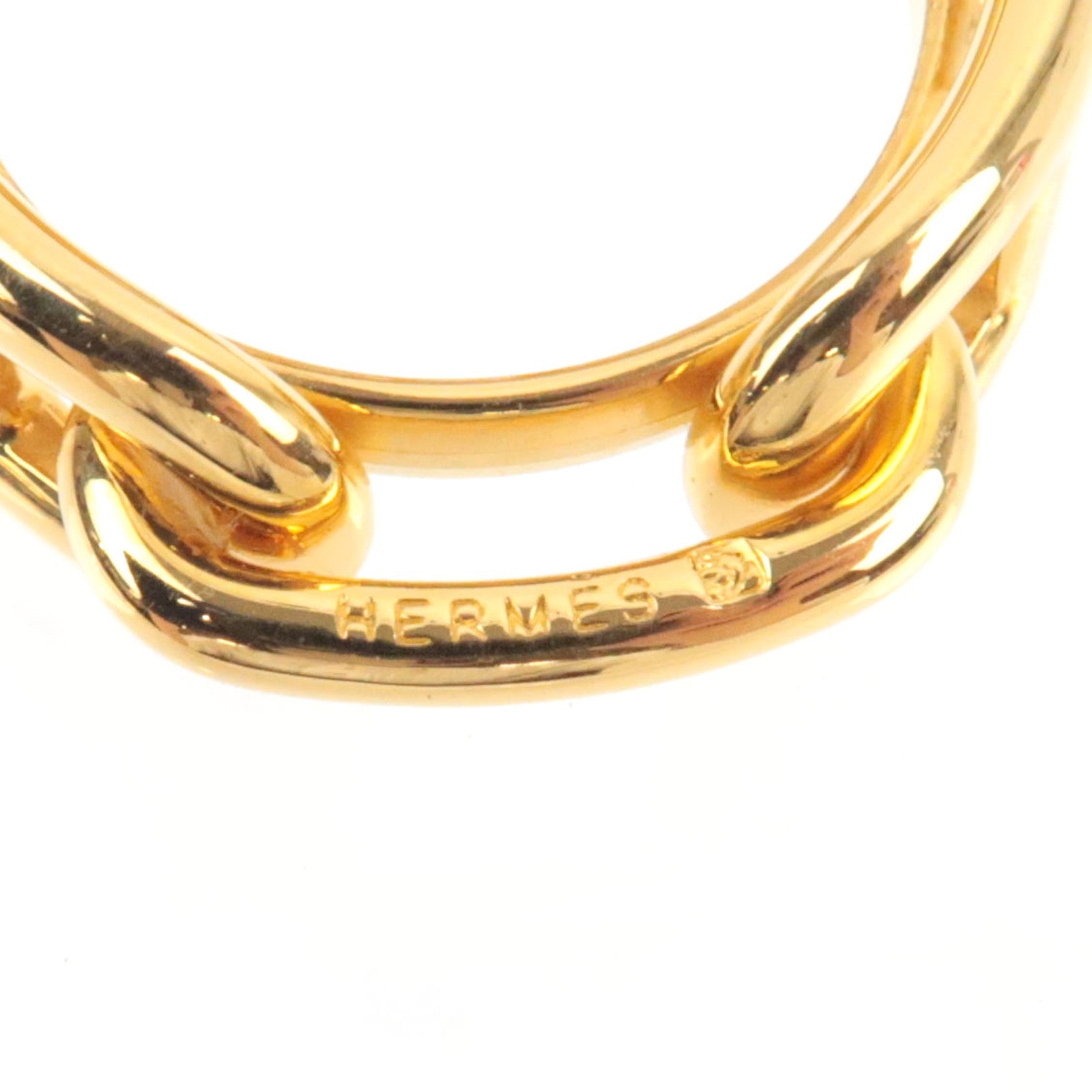 HERMES Chaine D'Ancre Scarf Ring Metal Gold