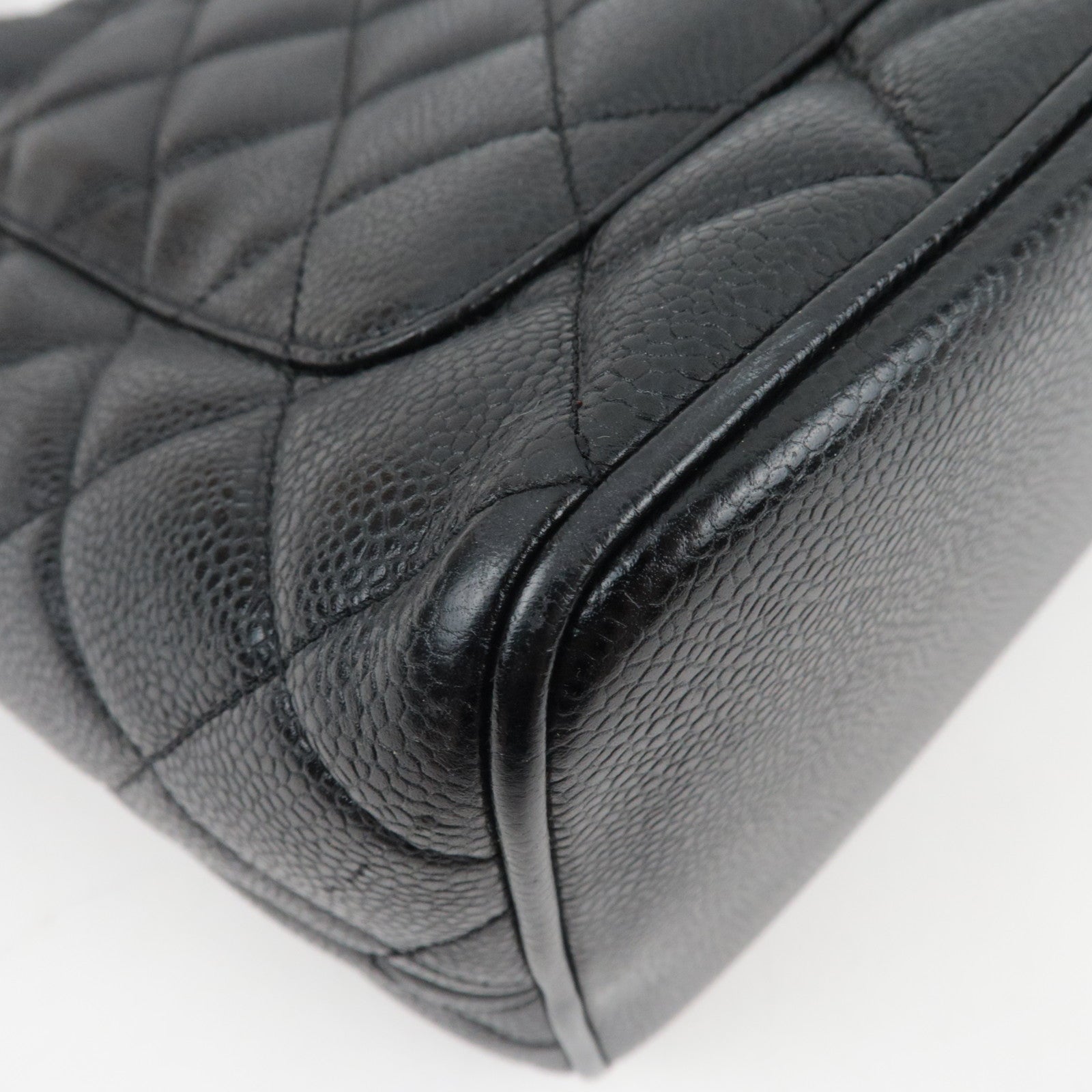 CHANEL Medallion Tote Bag Caviar Skin Black Silver HDW A01804 6704796