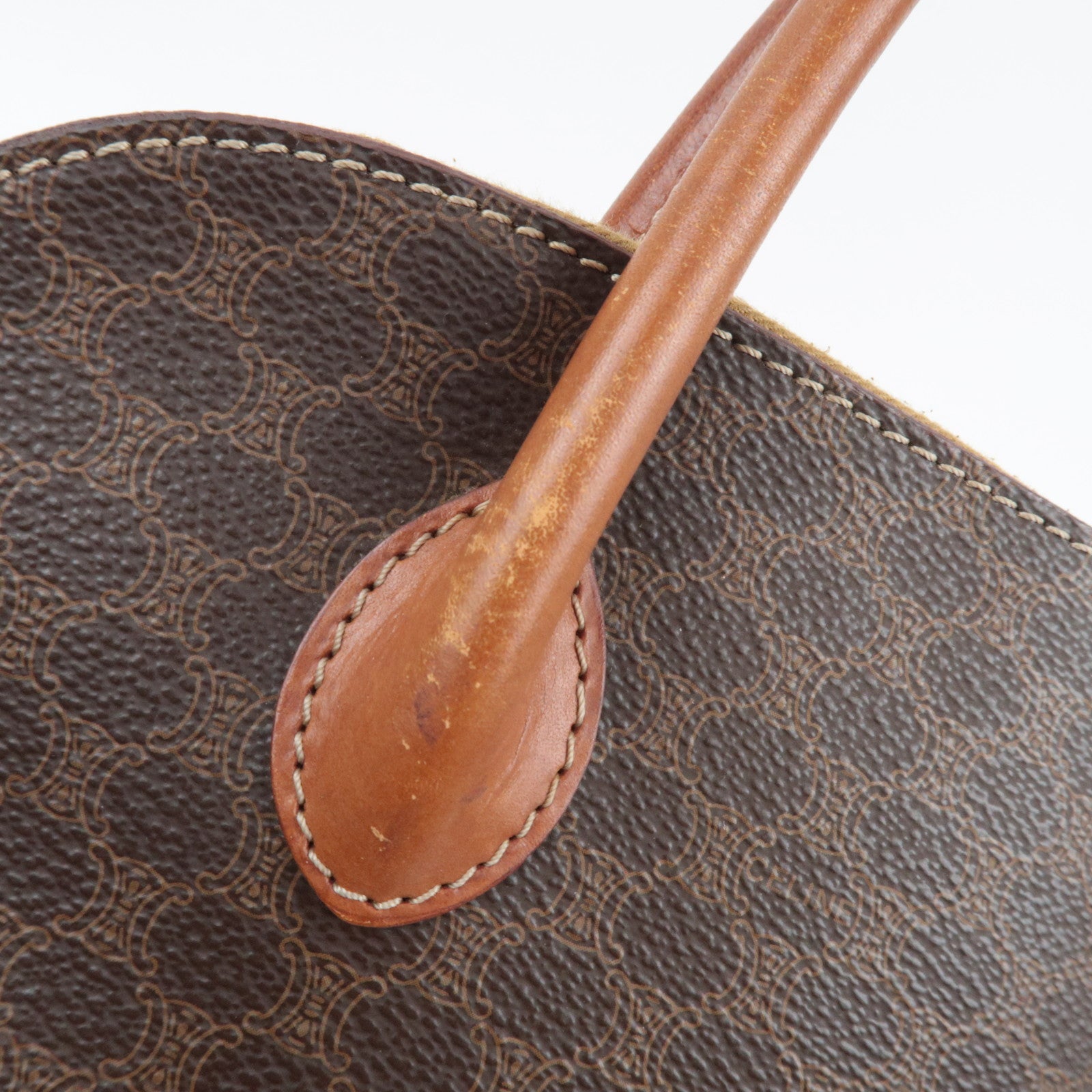 CELINE Macadam 2Way Handbag PVC Leather Brown *Strap