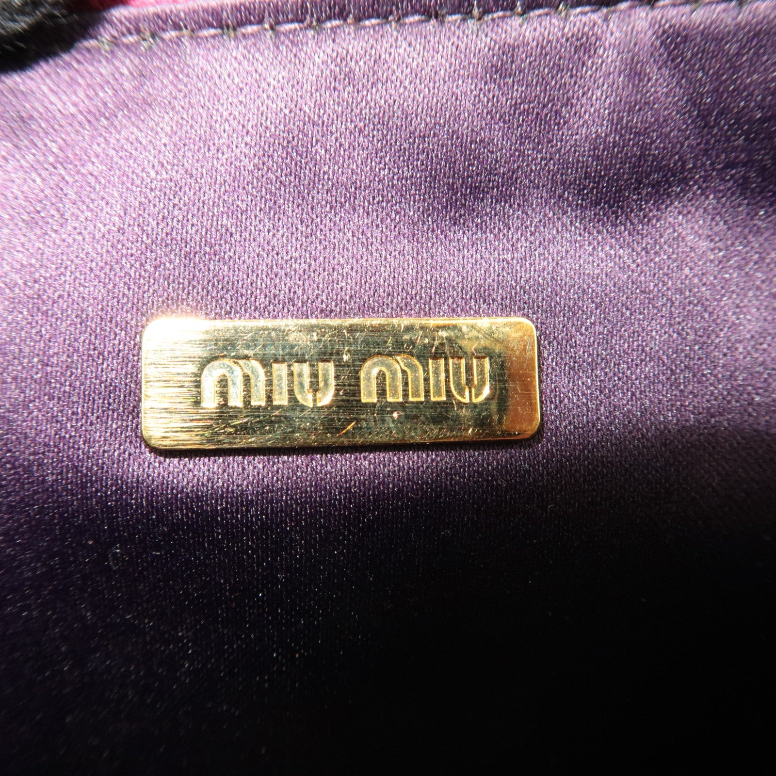 MIU MIU Embossed Clutch Bag Pouch Leather Pink