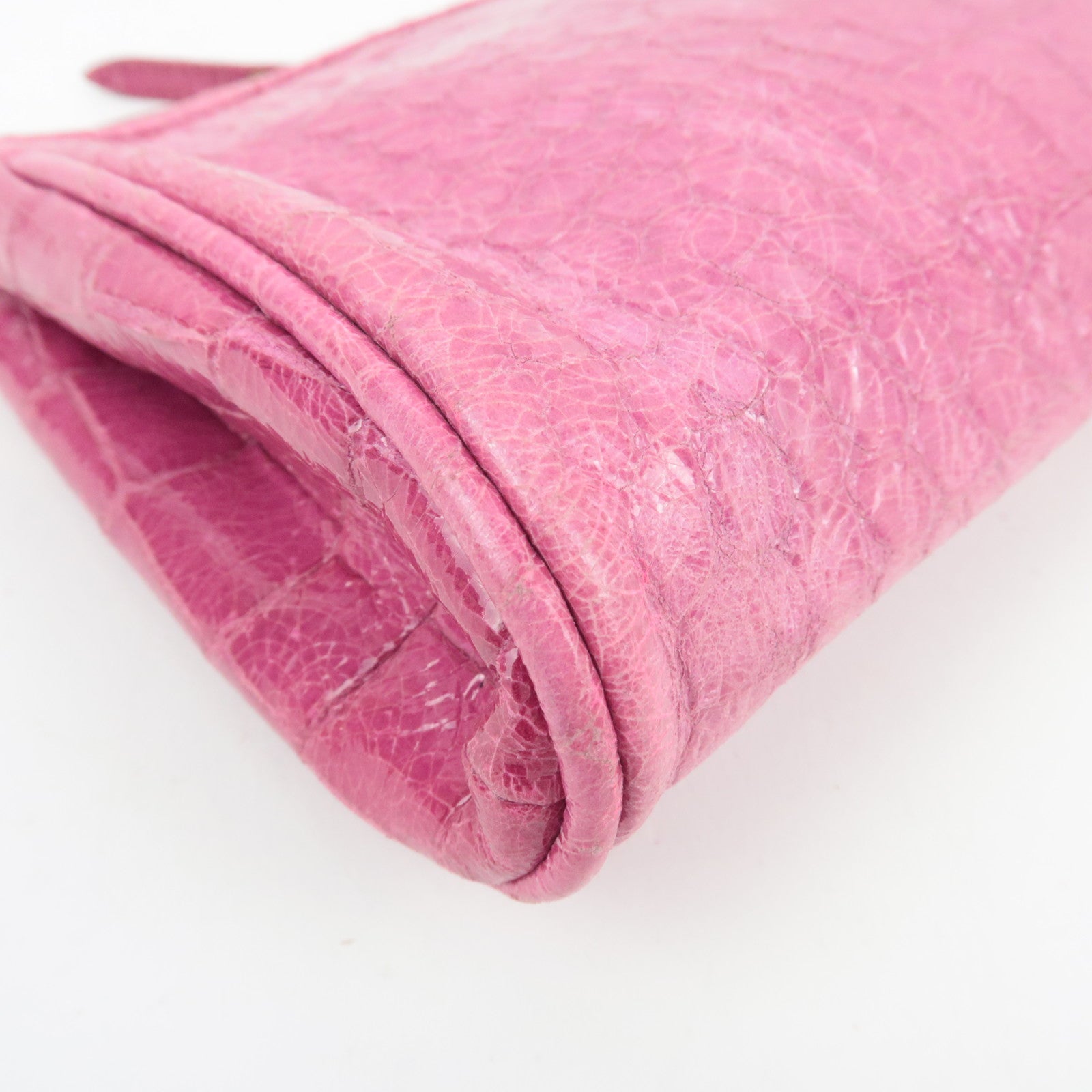 MIU MIU Embossed Clutch Bag Pouch Leather Pink