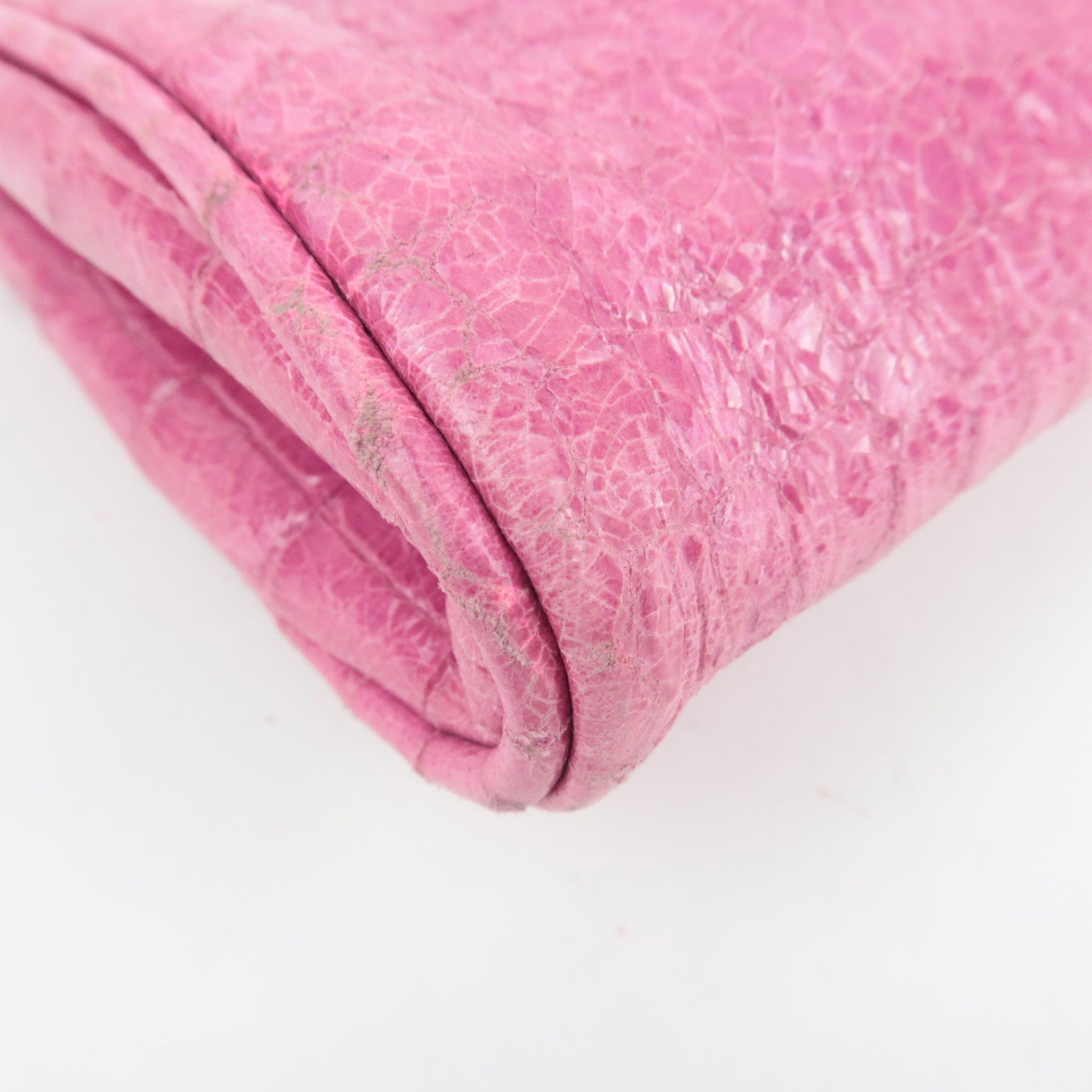 MIU MIU Embossed Clutch Bag Pouch Leather Pink