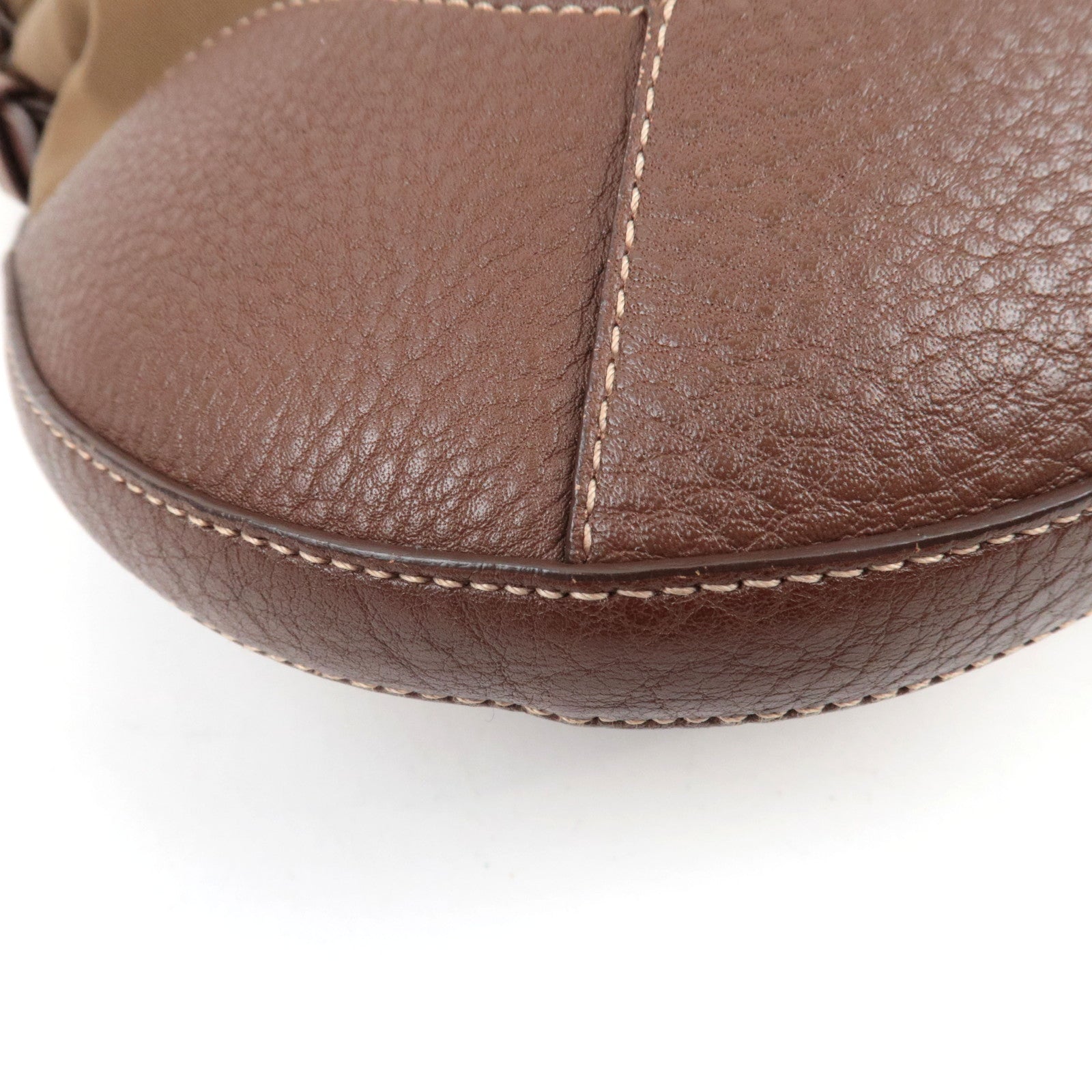 PRADA Logo One Shoulder Bag Nylon Leather Brown *Dust bag, Name tag