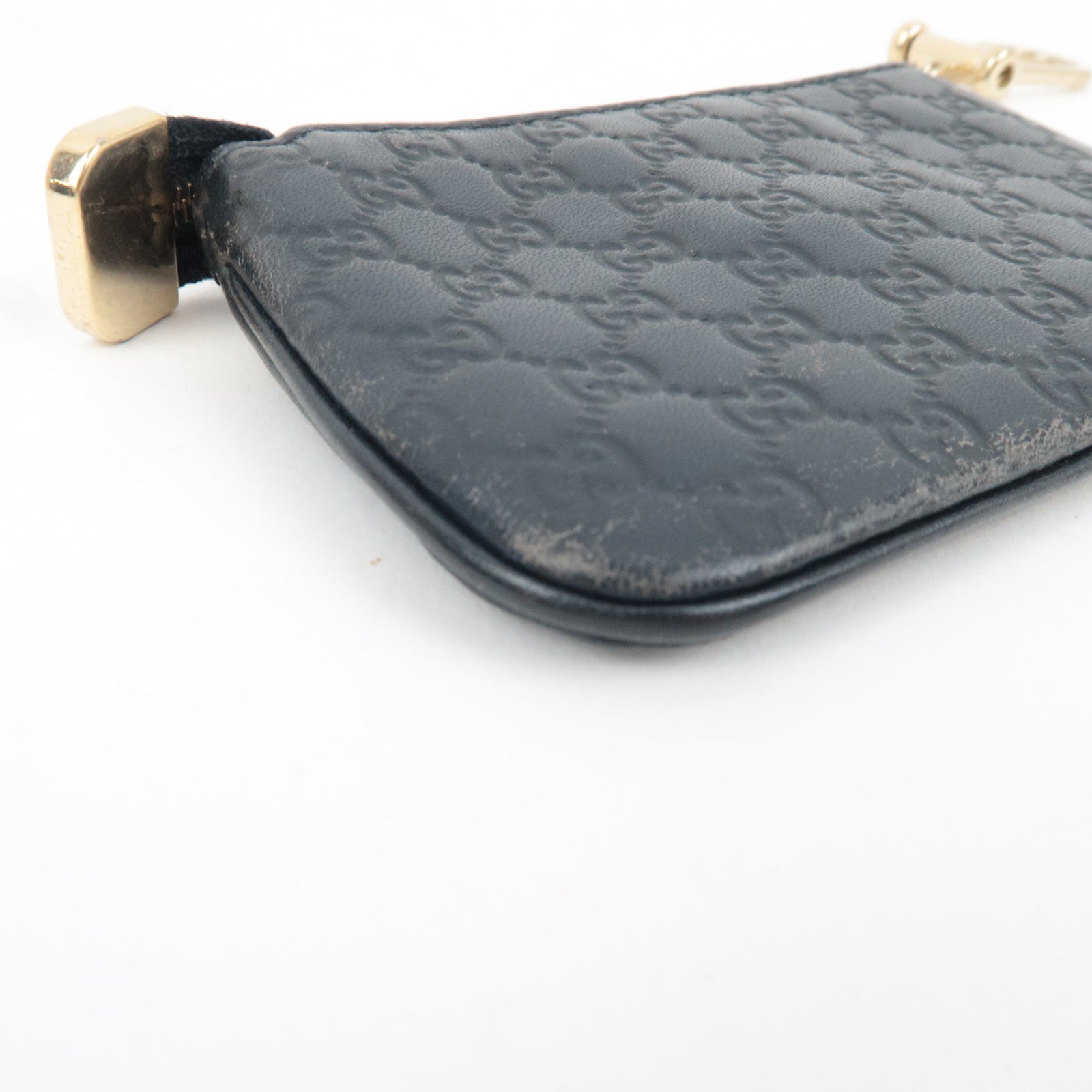 GUCCI Micro Guccissima Coin Case Leather Black 233183