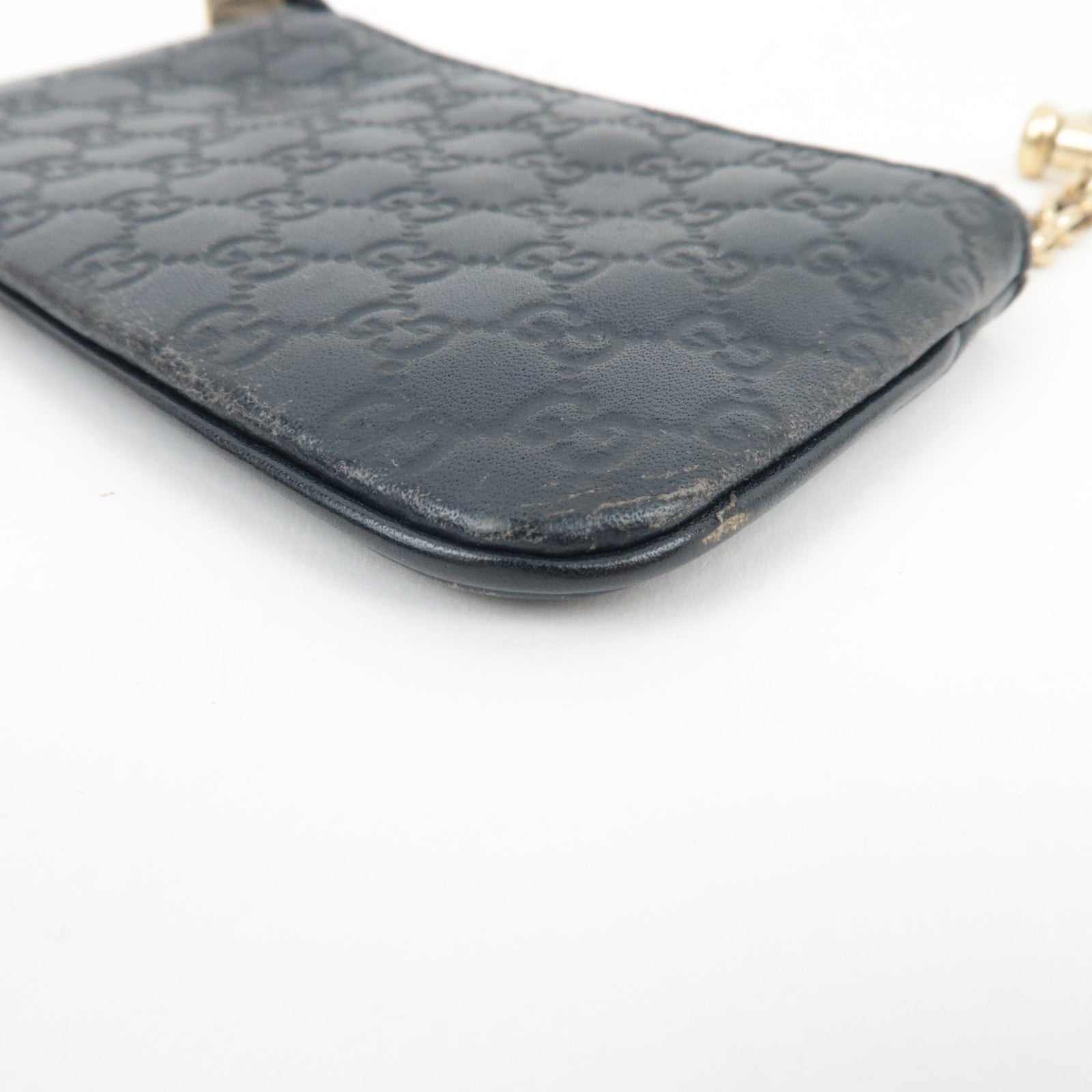 GUCCI Micro Guccissima Coin Case Leather Black 233183