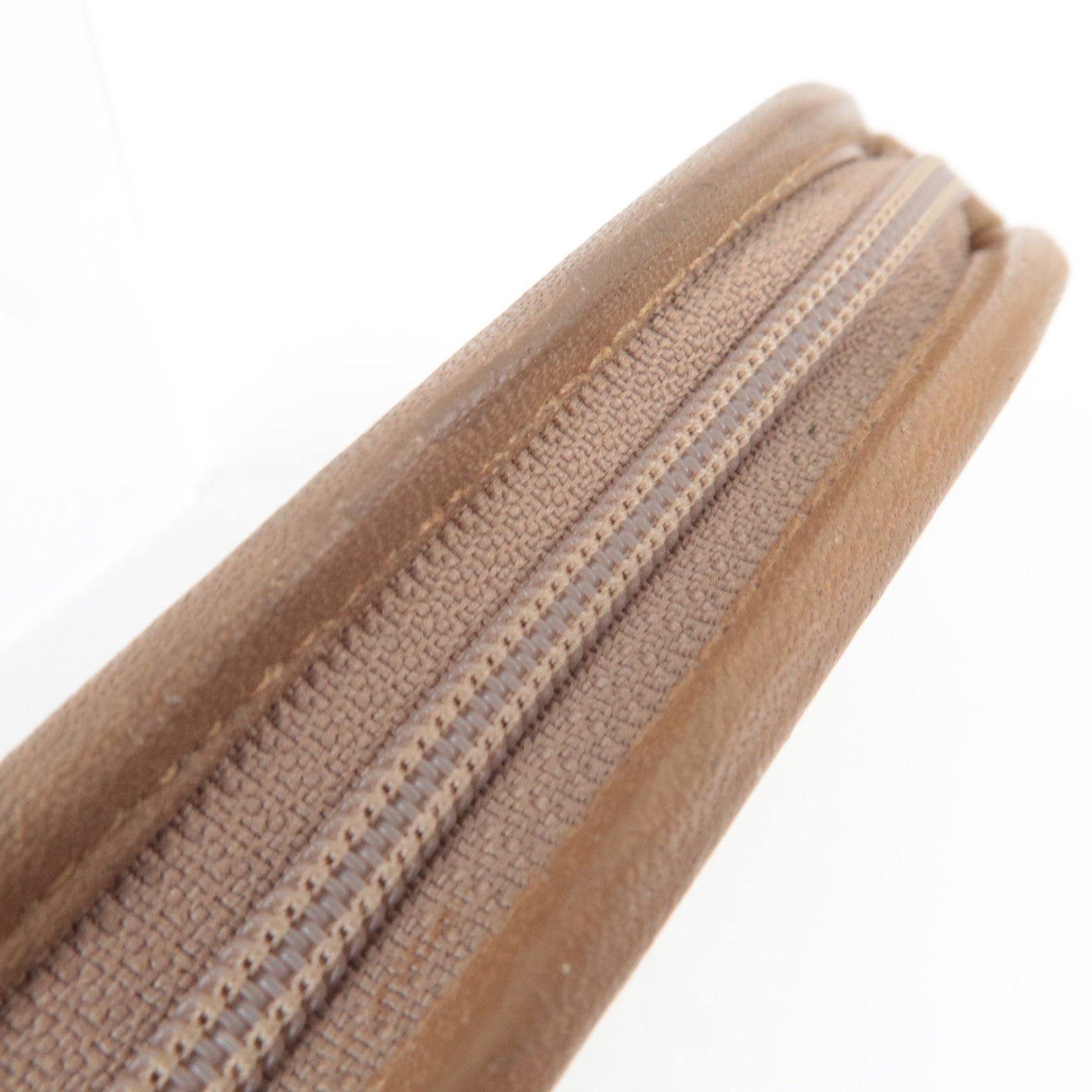 Christian Dior Honeycomb Coin Case PVC Leather Beige Brown