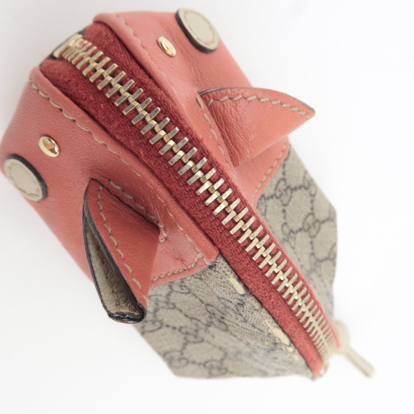 GUCCI Micro GG Plus Pig Shape Mini Coin Case Beige Pink 256864