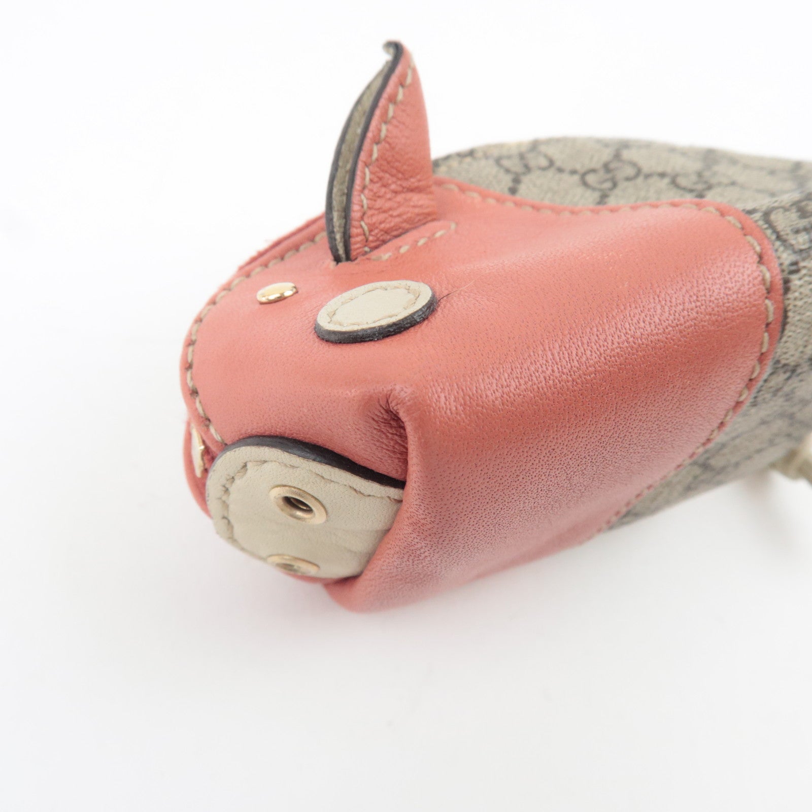 GUCCI Micro GG Plus Pig Shape Mini Coin Case Beige Pink 256864