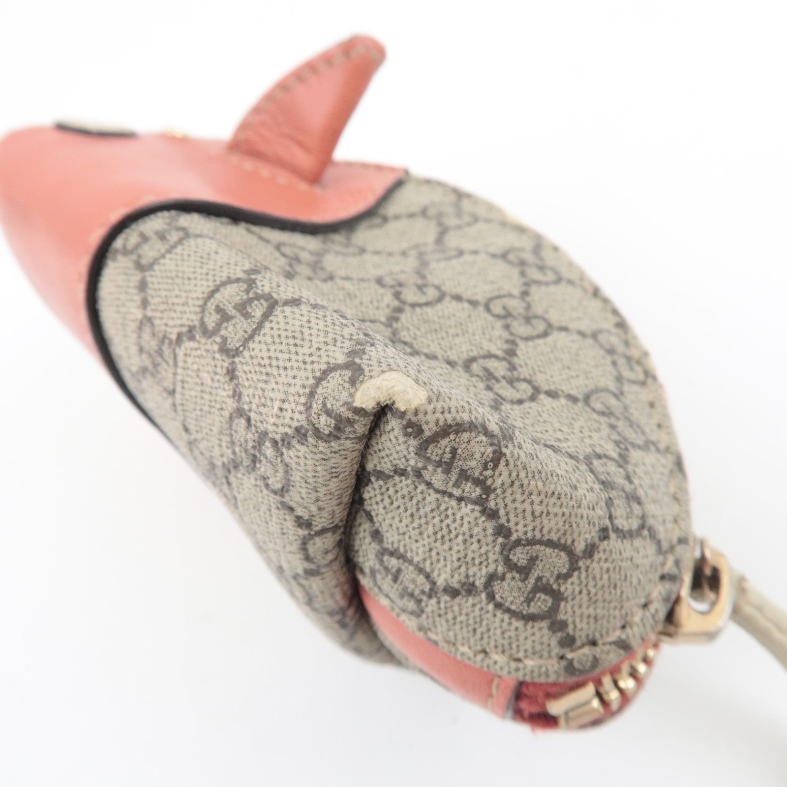 GUCCI Micro GG Plus Pig Shape Mini Coin Case Beige Pink 256864