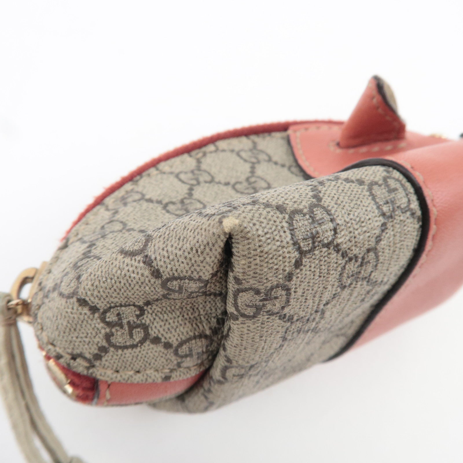 GUCCI Micro GG Plus Pig Shape Mini Coin Case Beige Pink 256864