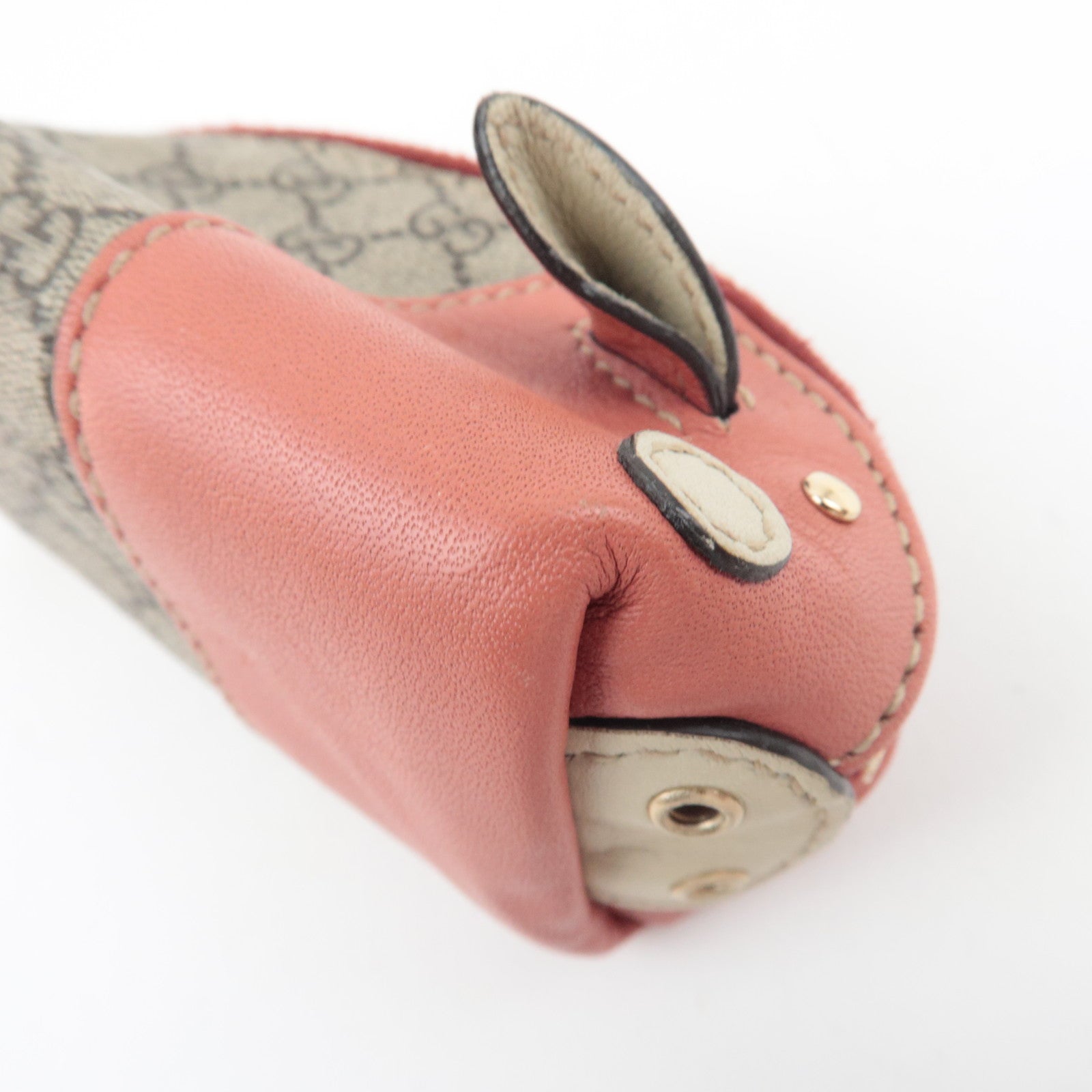 GUCCI Micro GG Plus Pig Shape Mini Coin Case Beige Pink 256864