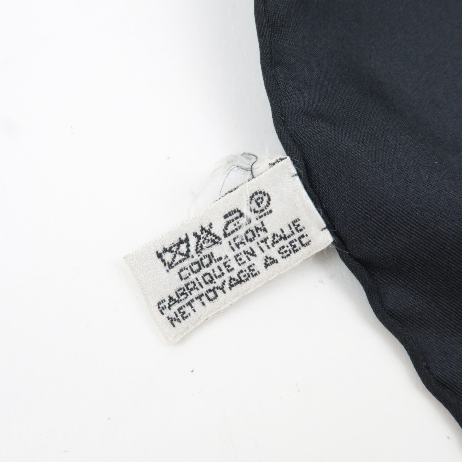 CHANEL Scarf Flower Print 100% Silk Black White