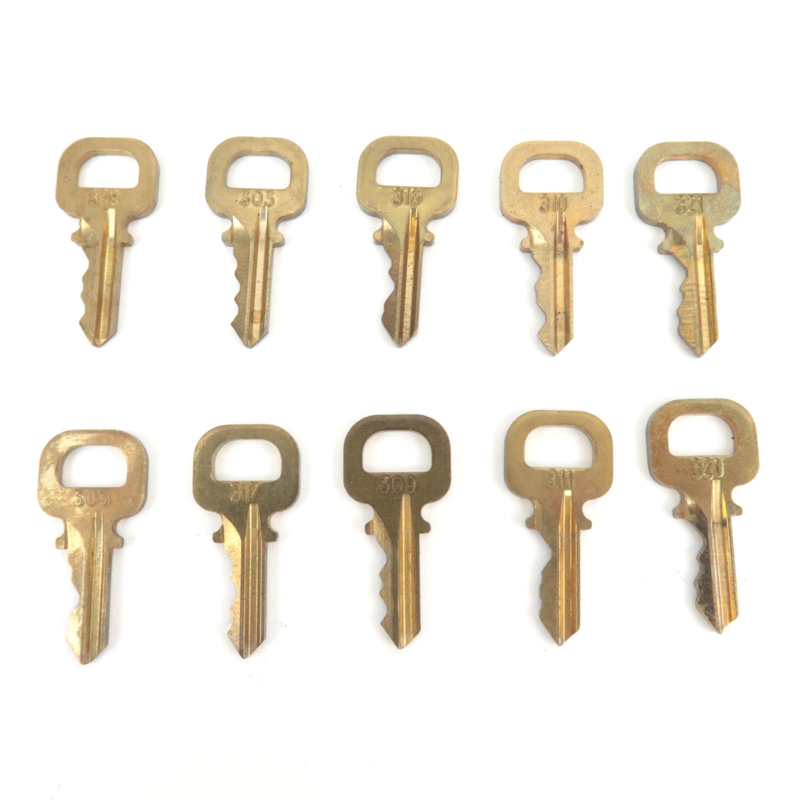 Louis Vuitton Set of 10 Key Locks Cadena Set Metal Gold Color