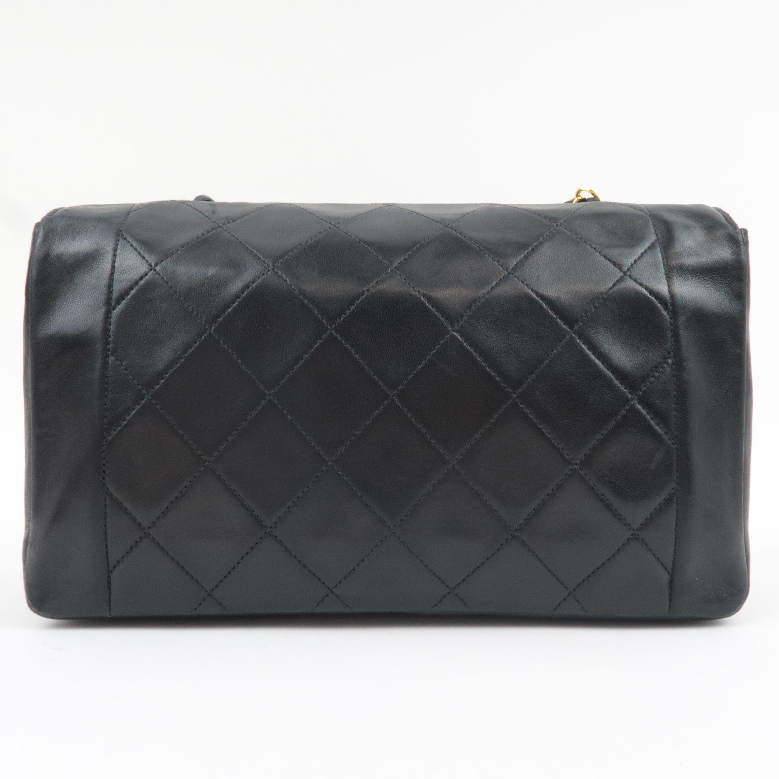 CHANEL Matelasse Diana 25 Chain Shoulder Bag Lambskin Black Gold HDW 2035730 *G card