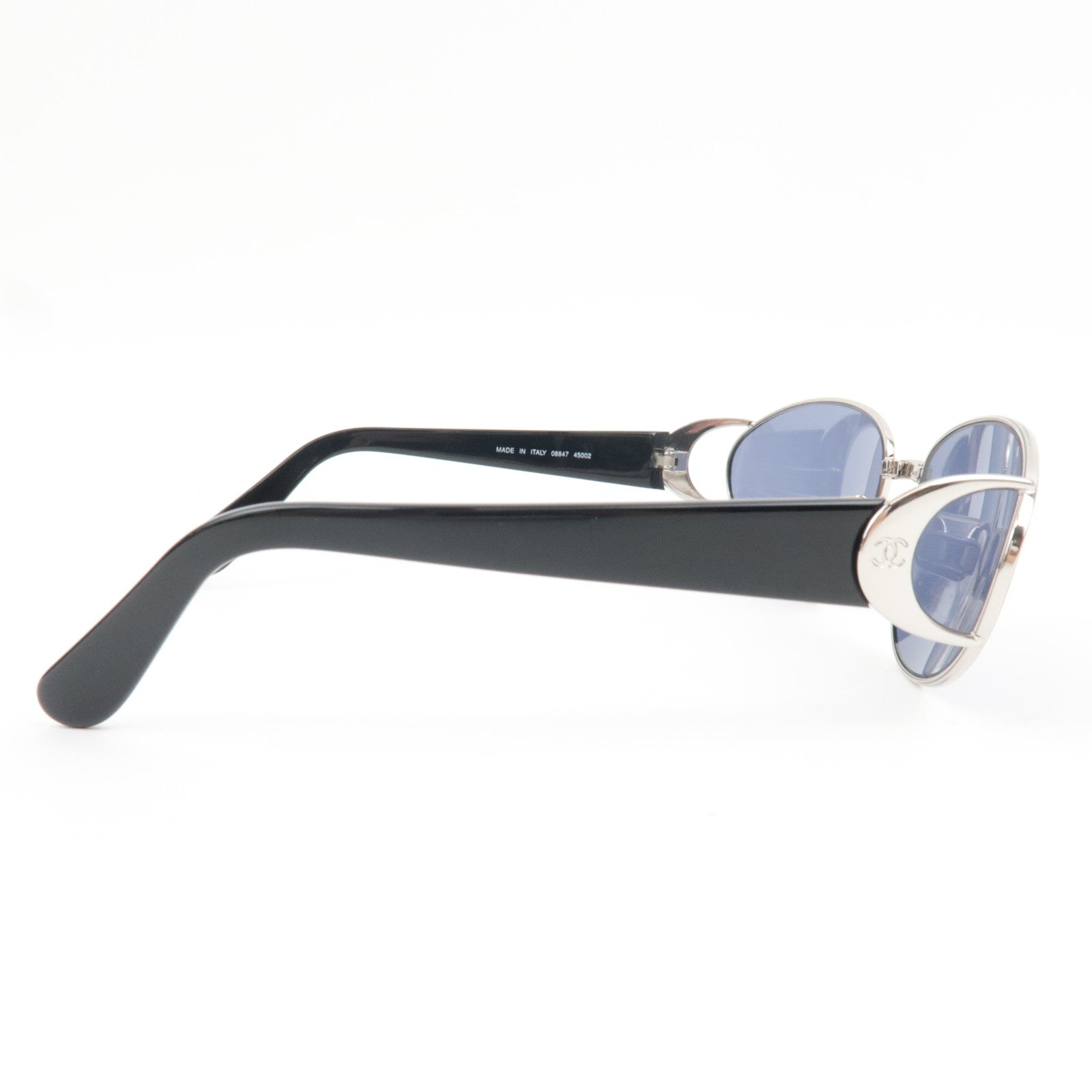 CHANEL Sunglasses 08847 45002 Metal Black *Case, Cloths