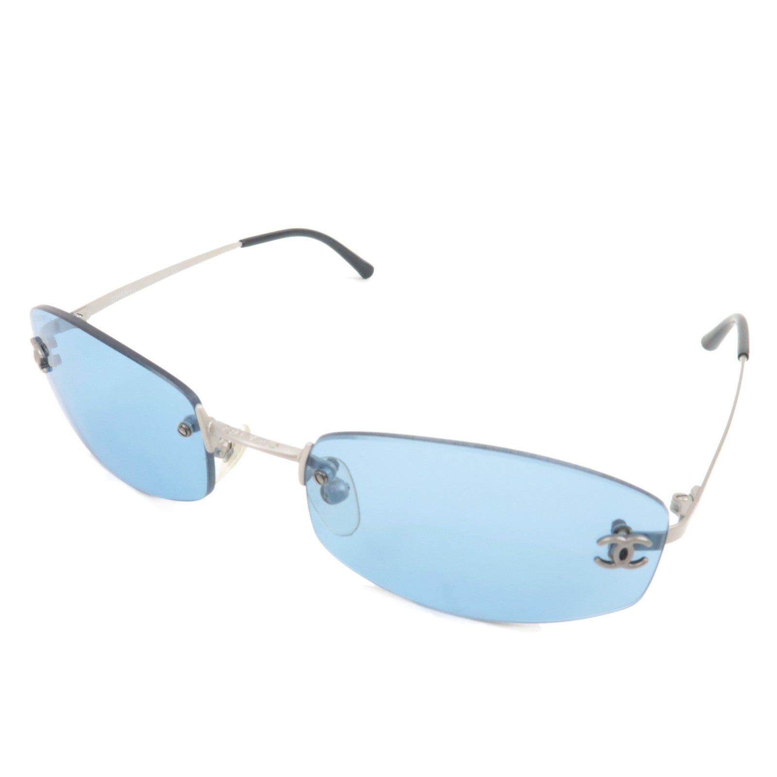 CHANEL Sunglasses 4002 c.103/72 54□19 130 Metal Blue *Box, Case, Cloths