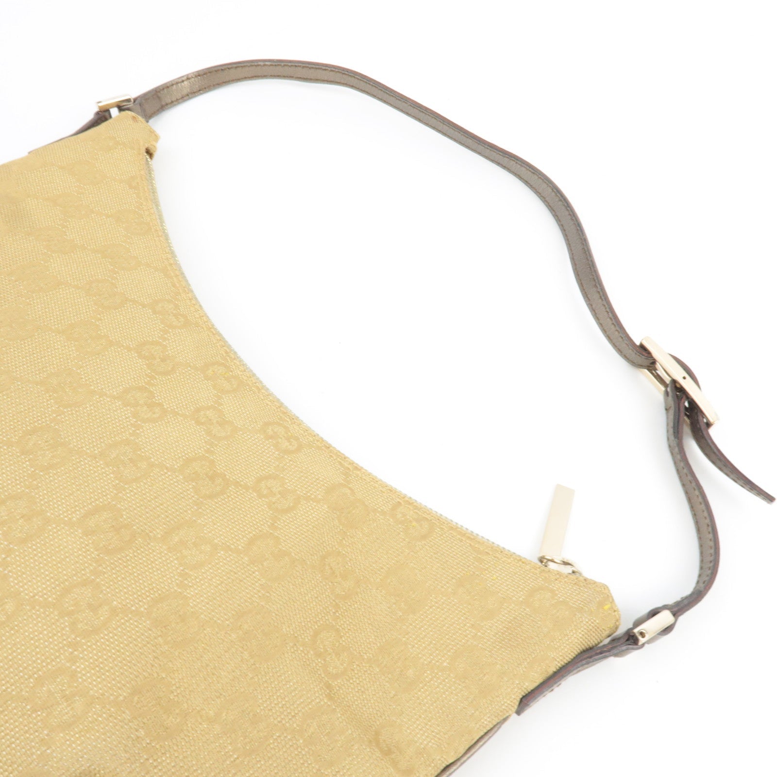 GUCCI Shoulder Bag GG Canvas Leather Beige Gold 005.0813