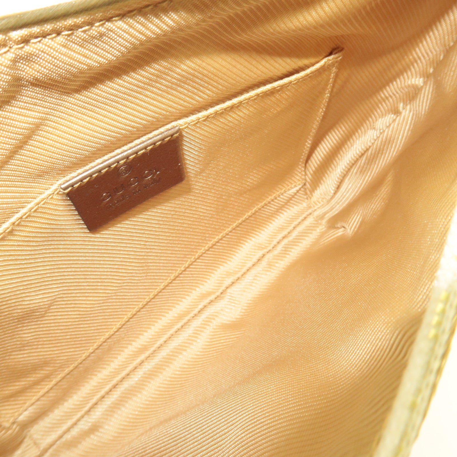 GUCCI Shoulder Bag GG Canvas Leather Beige Gold 005.0813