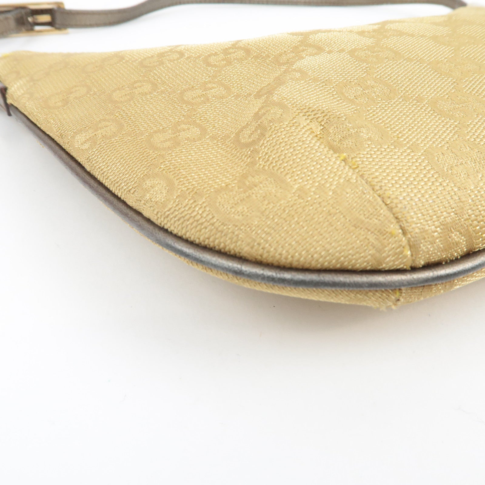 GUCCI Shoulder Bag GG Canvas Leather Beige Gold 005.0813