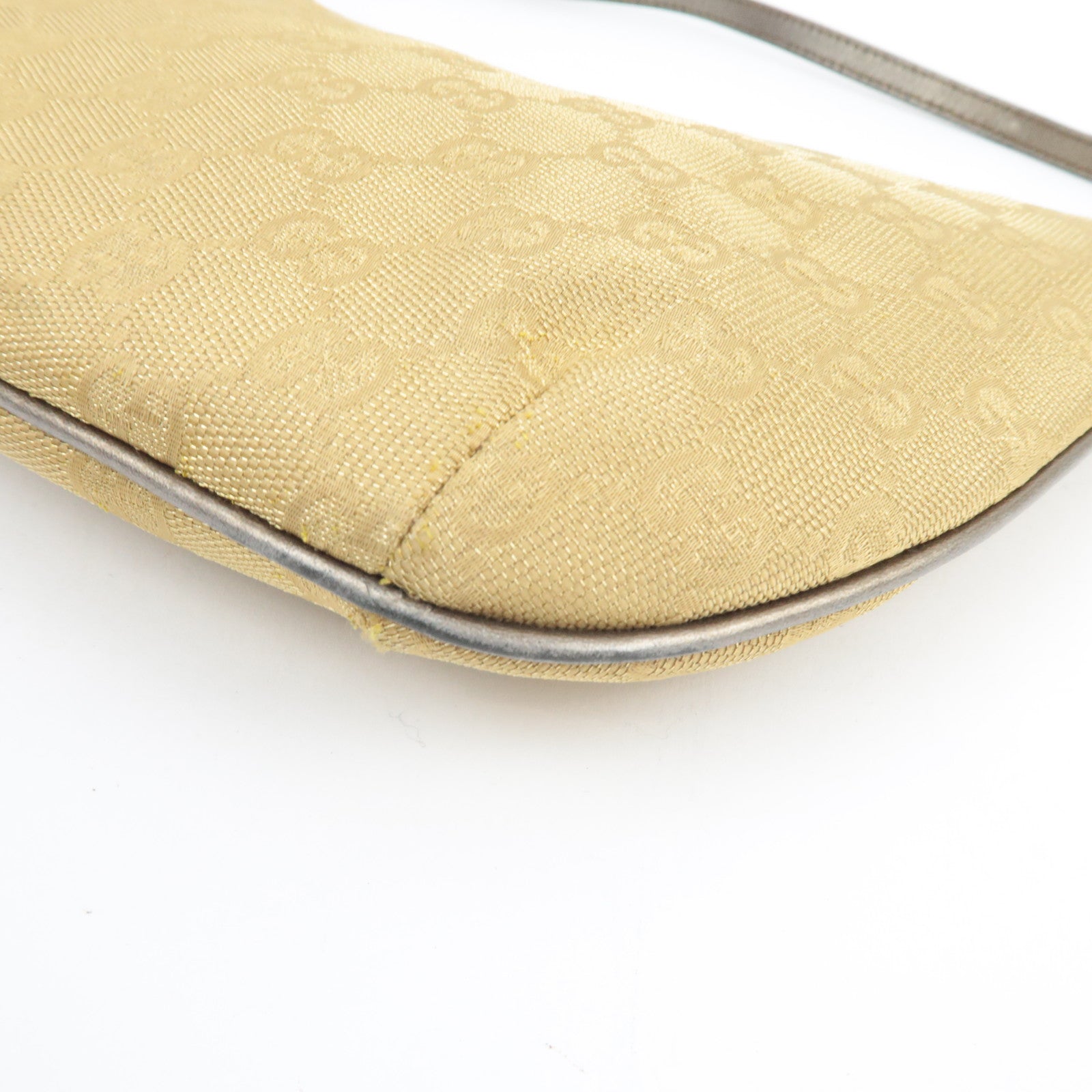 GUCCI Shoulder Bag GG Canvas Leather Beige Gold 005.0813