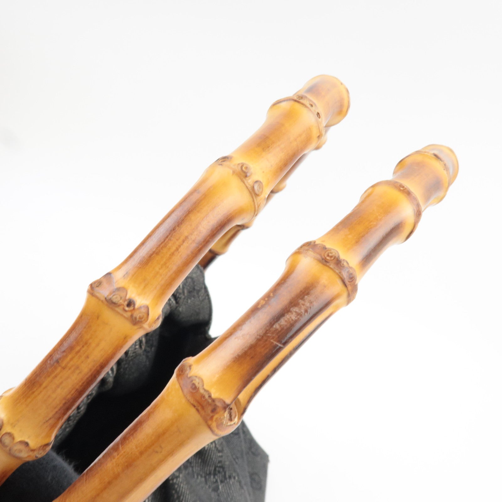 GUCCI Bamboo Shoulder Bag GG Denim Gray 92708