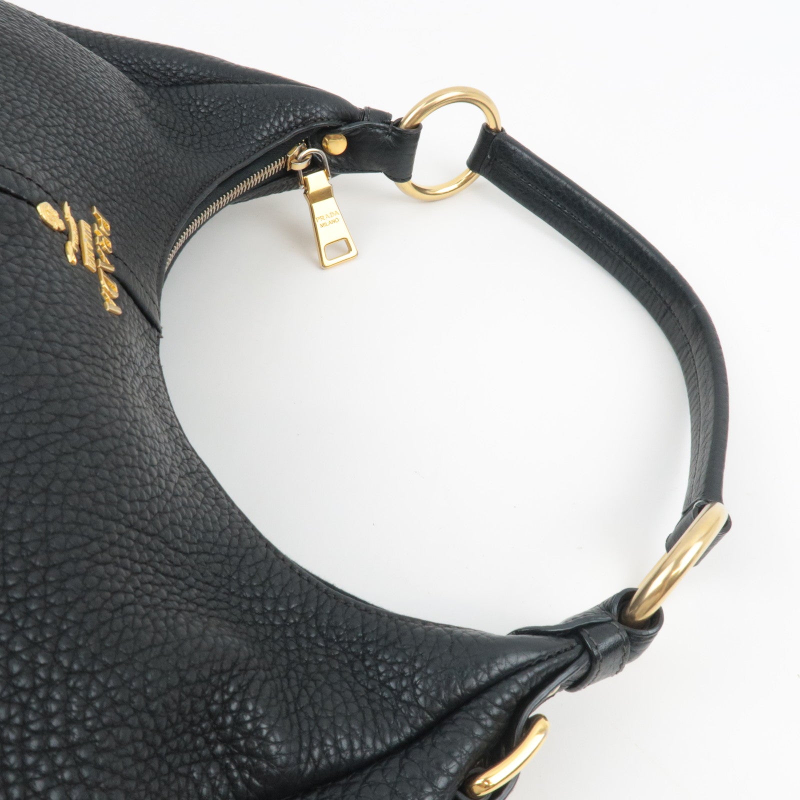 PRADA One Shoulder Bag Vitello Daino Leather Black BR4311 *Dust bag