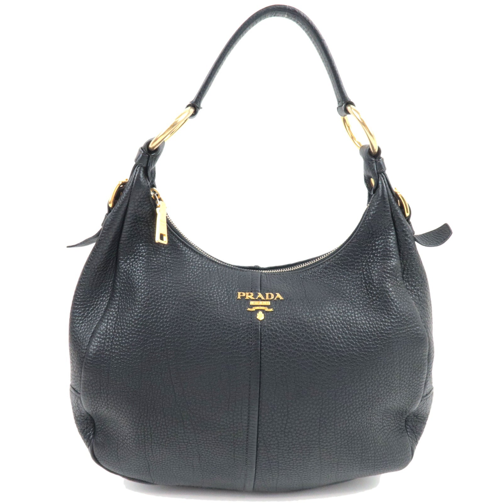 PRADA One Shoulder Bag Vitello Daino Leather Black BR4311 *Dust bag80216