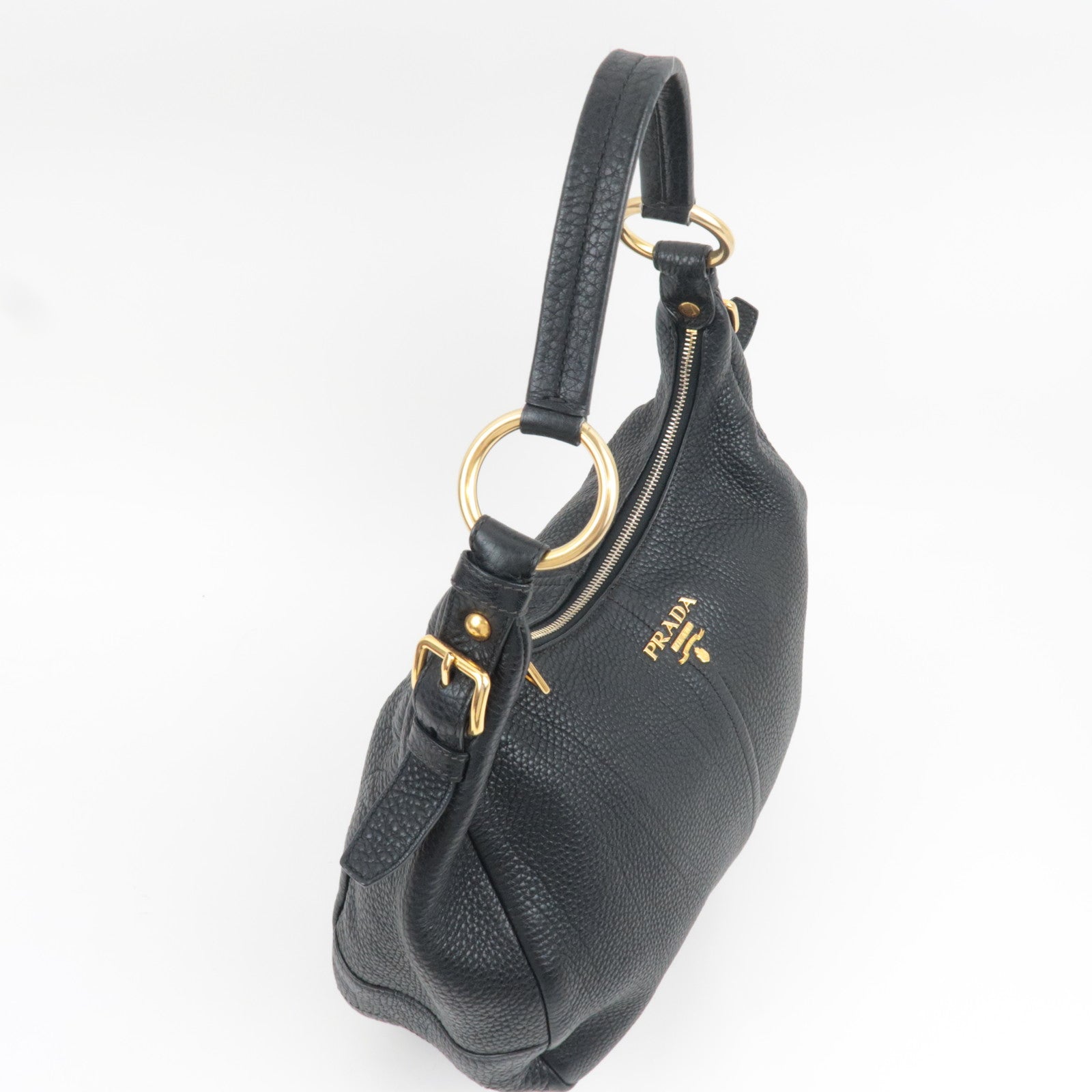 PRADA One Shoulder Bag Vitello Daino Leather Black BR4311 *Dust bag