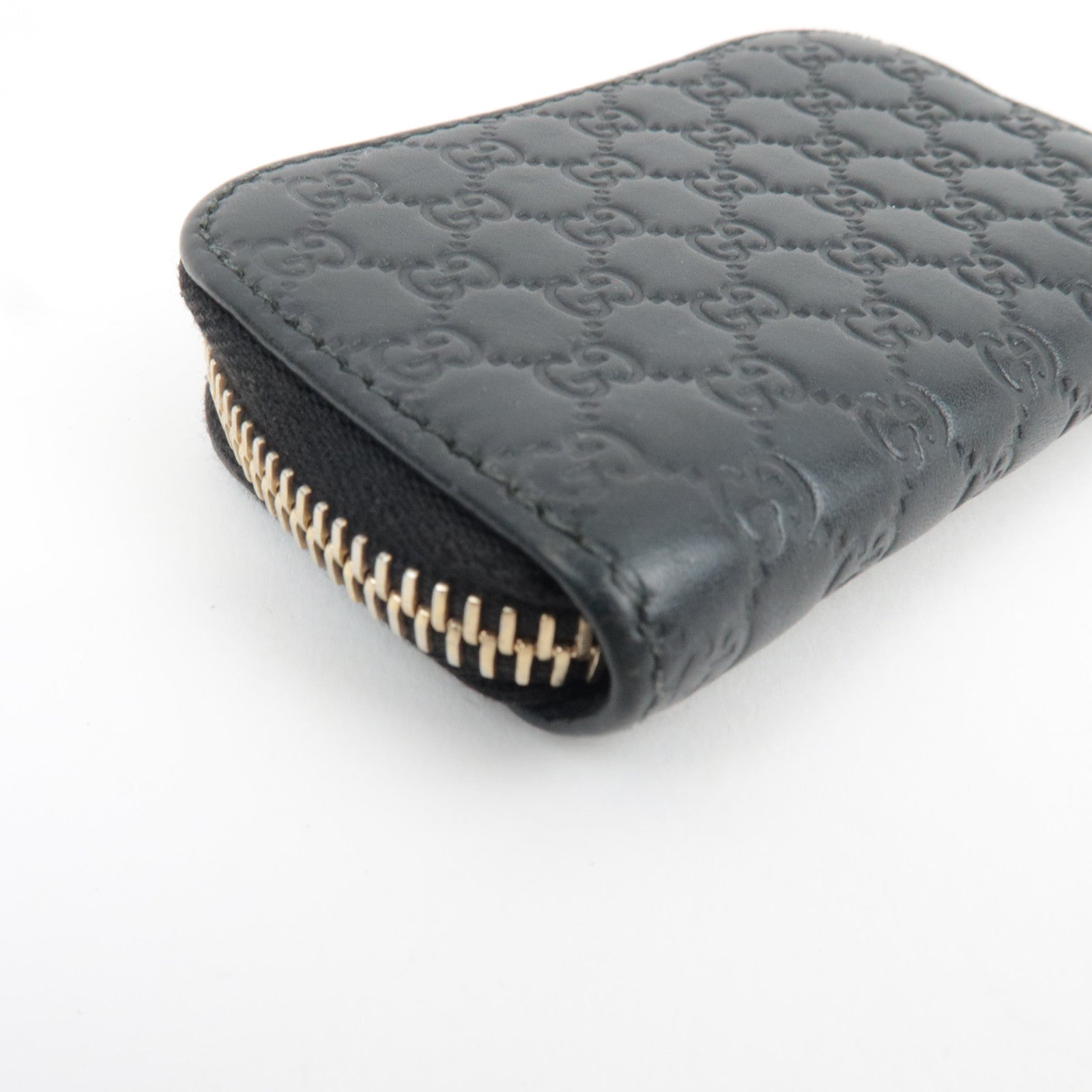 GUCCI Guccissima Coin Case Leather Black 449896 *Box, Dust bag