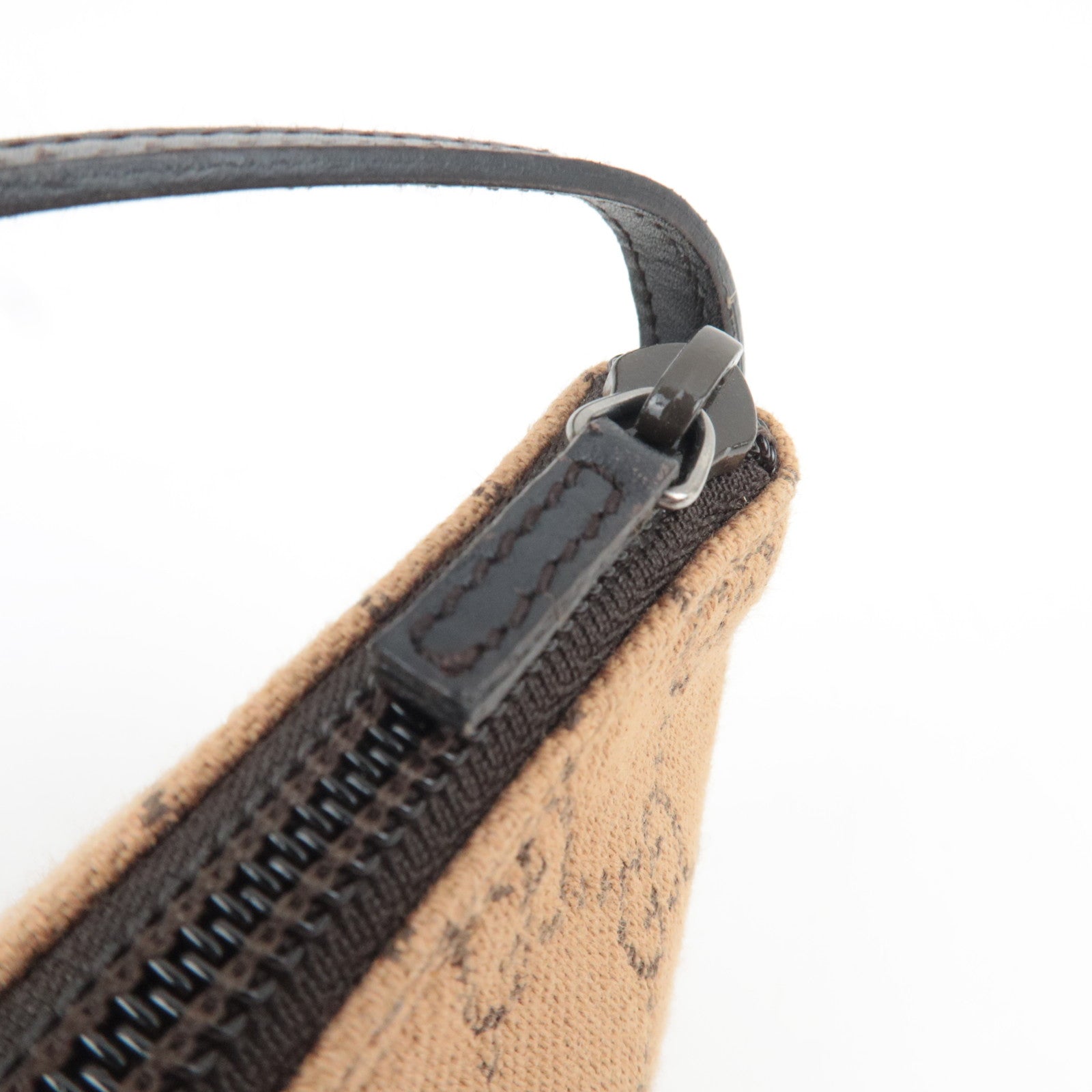 GUCCI Boat Bag Handbag GG Canvas Leather Beige 07198