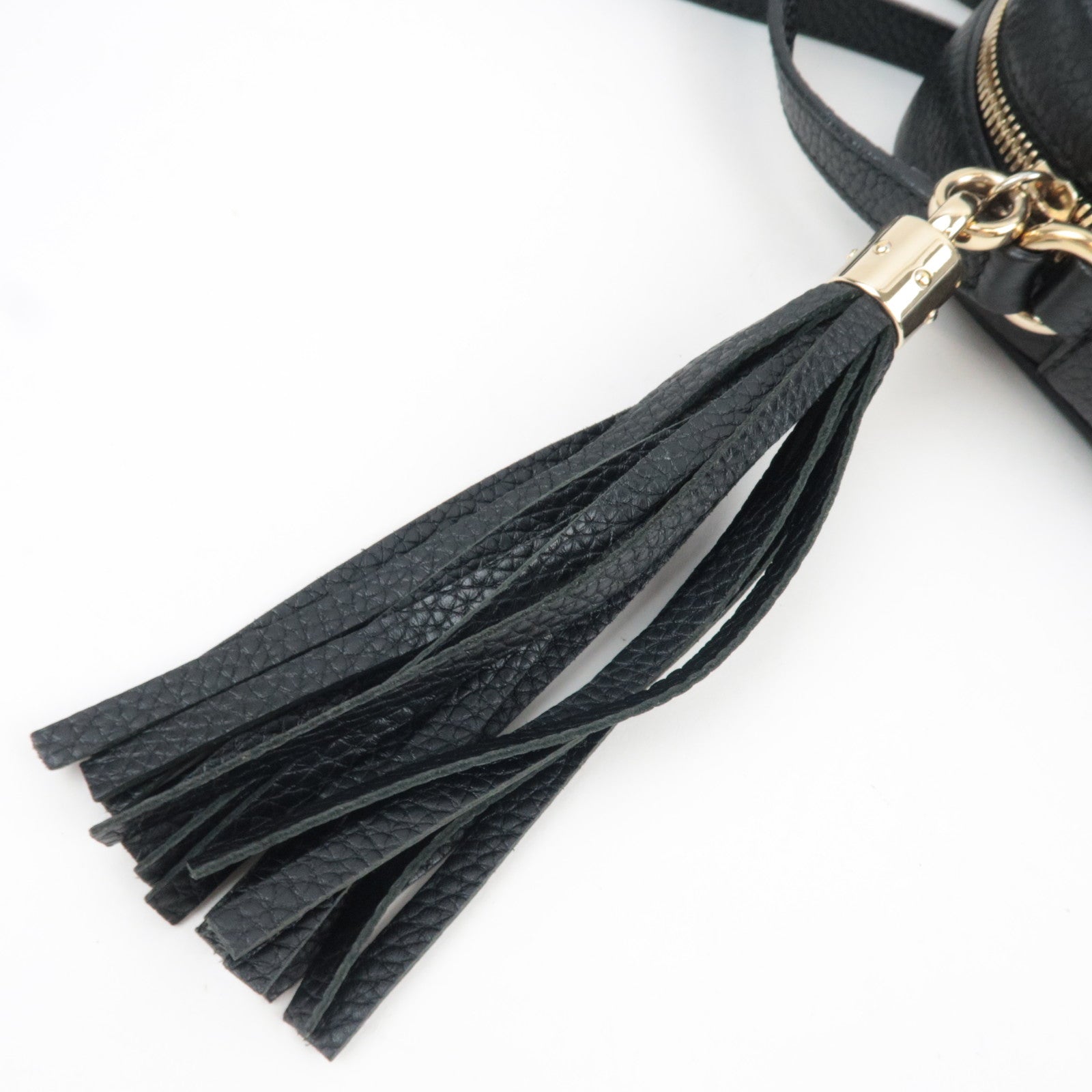 GUCCI Soho Interlocking G Disco Shoulder Bag Leather Black 308364