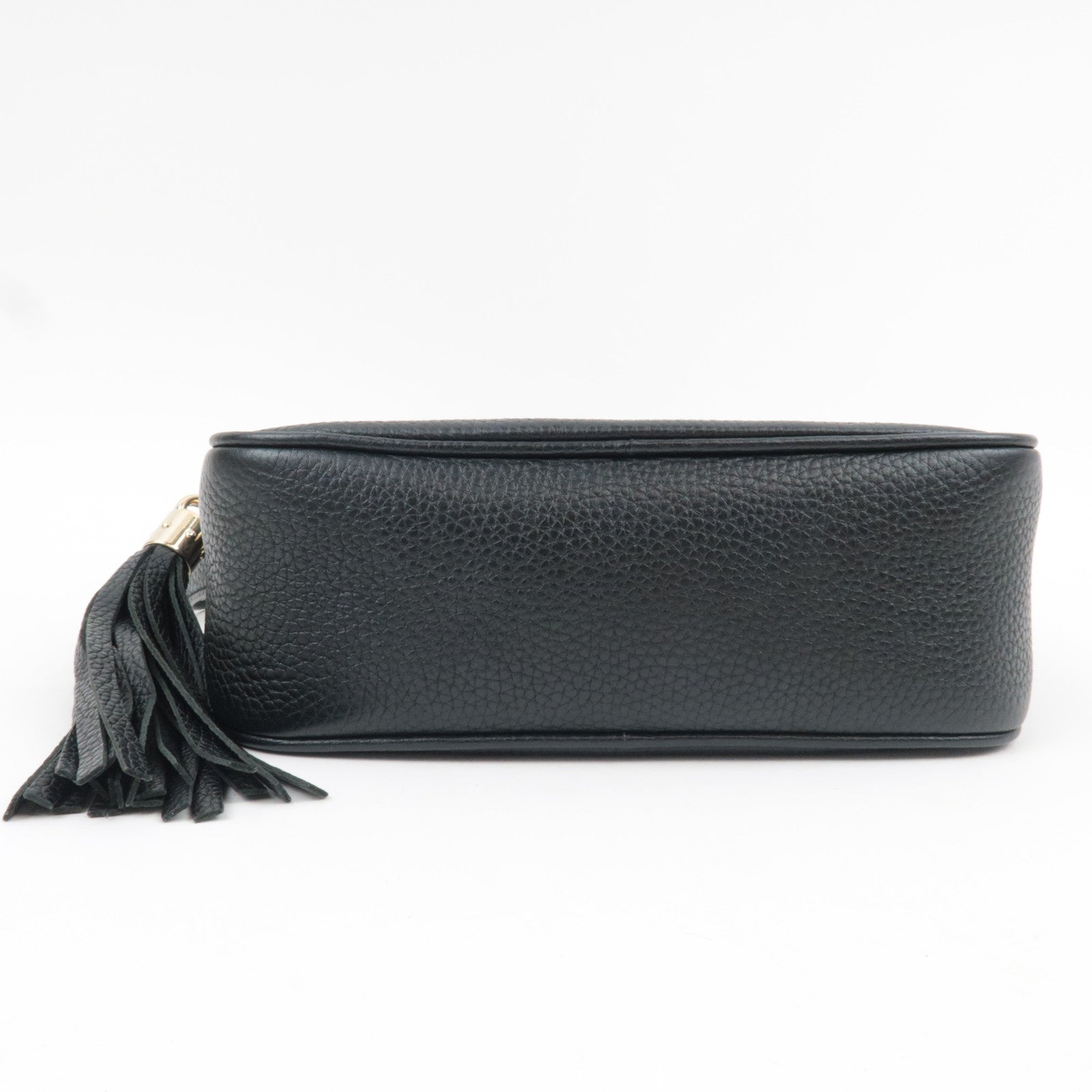 GUCCI Soho Interlocking G Disco Shoulder Bag Leather Black 308364