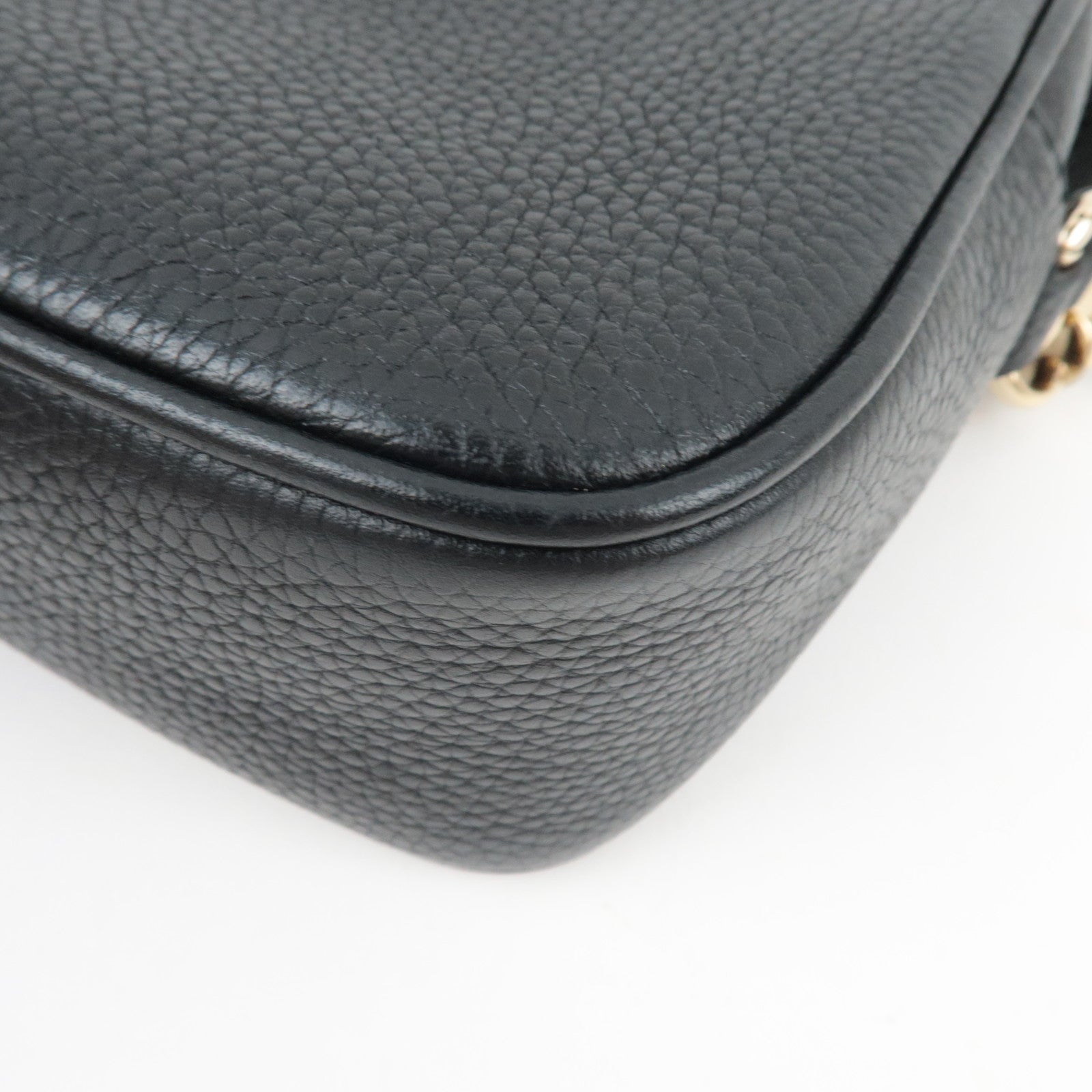 GUCCI Soho Interlocking G Disco Shoulder Bag Leather Black 308364