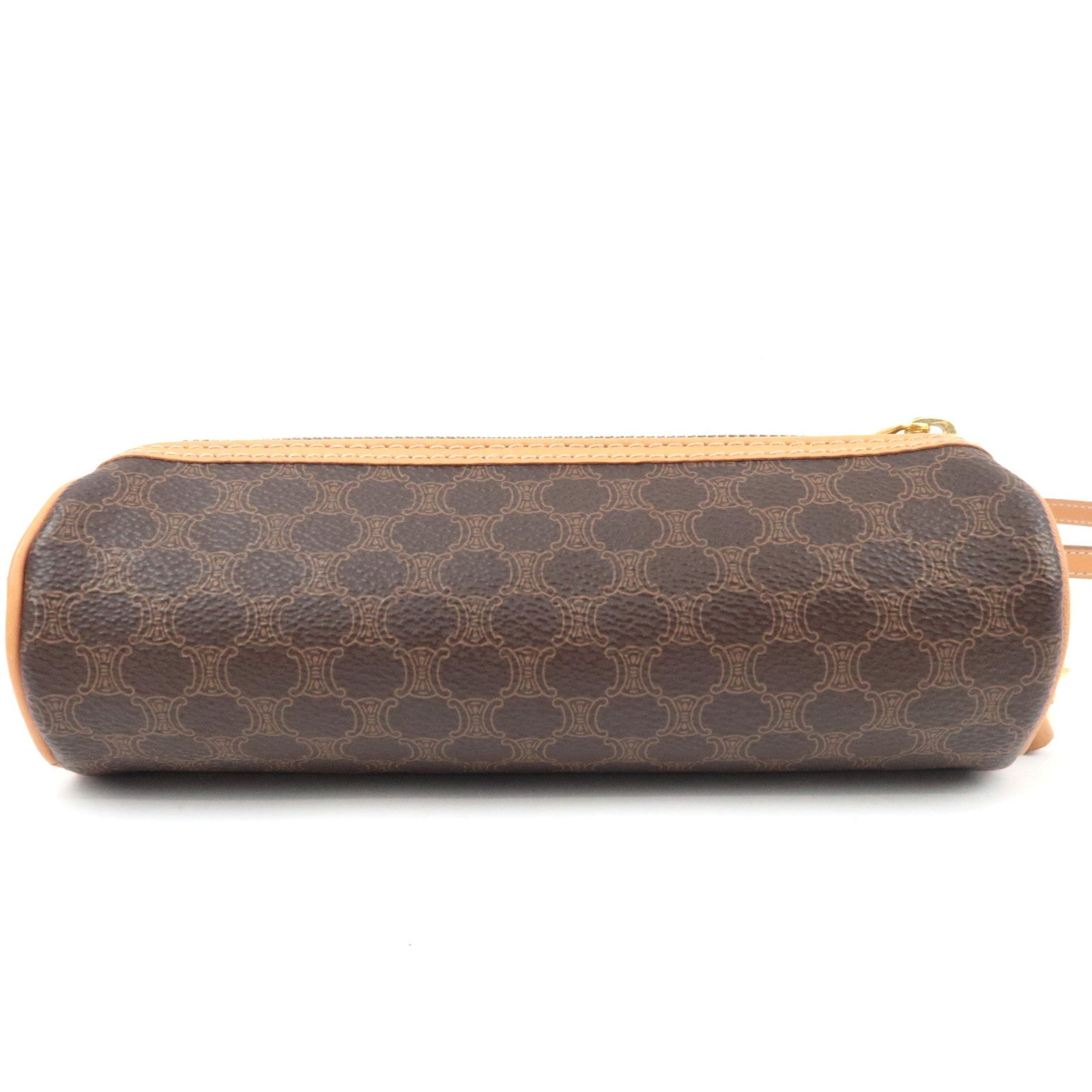 CELINE Macadam Pouch Shoulder Bag PVC Leather Brown *Strap