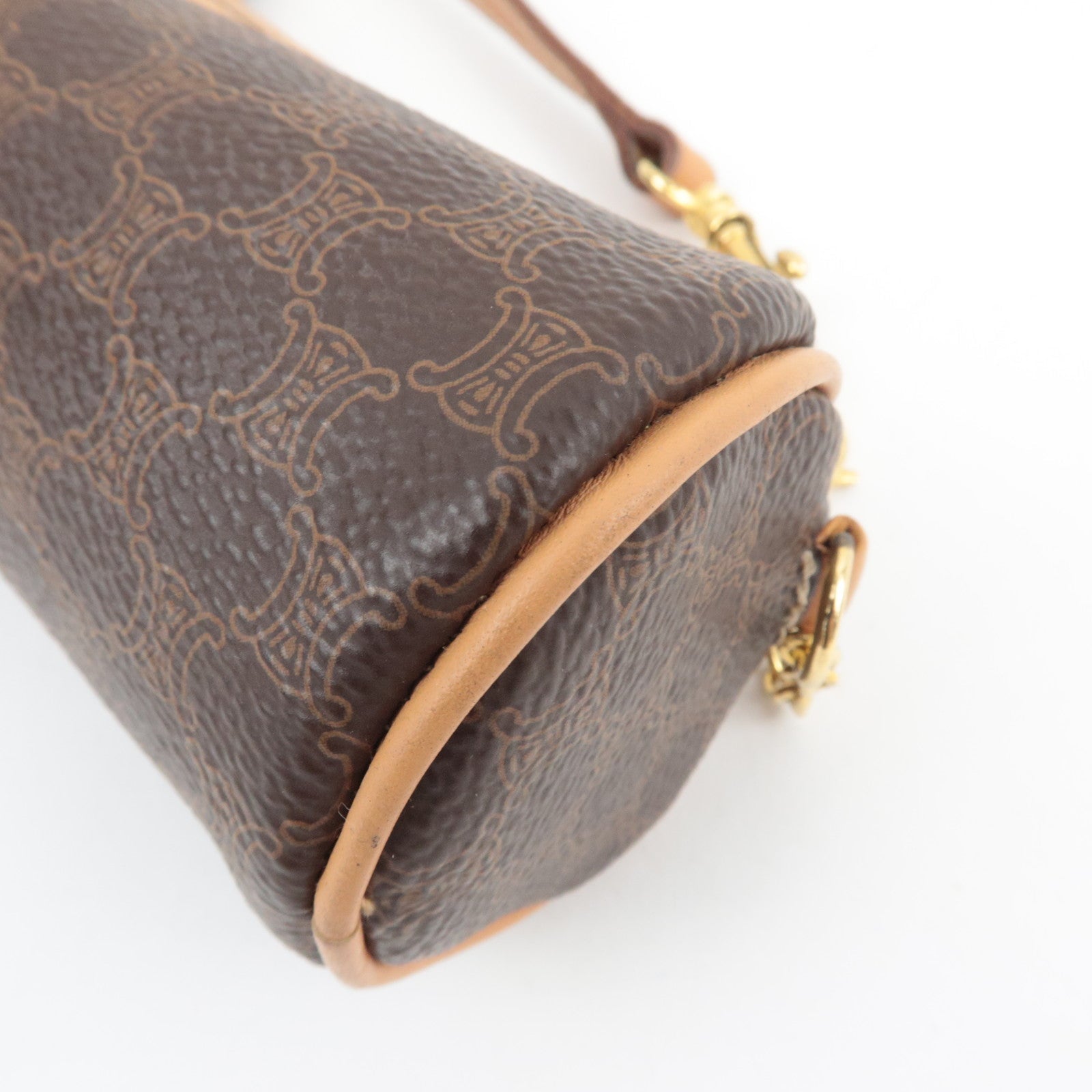 CELINE Macadam Pouch Shoulder Bag PVC Leather Brown *Strap