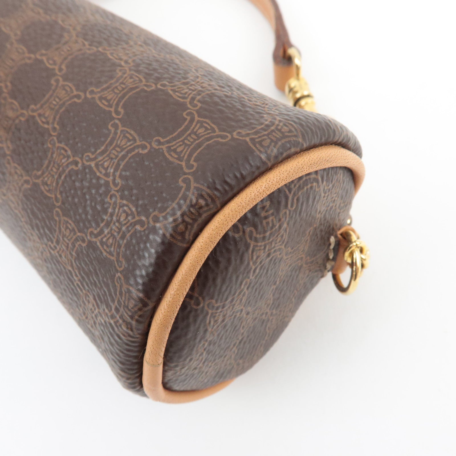 CELINE Macadam Pouch Shoulder Bag PVC Leather Brown *Strap