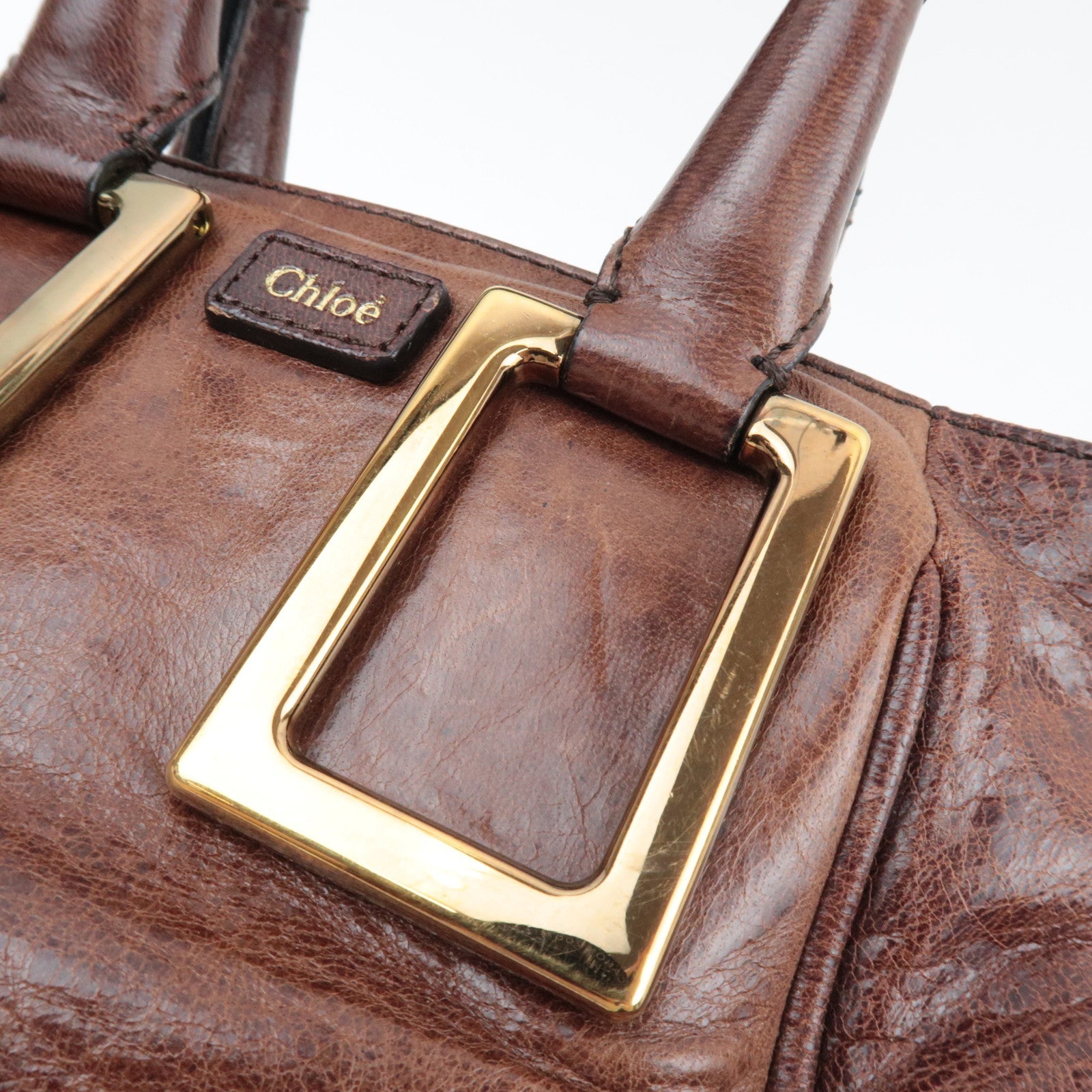 Chloe Ethel 2Way Shoulder Bag Leather Brown *Strap