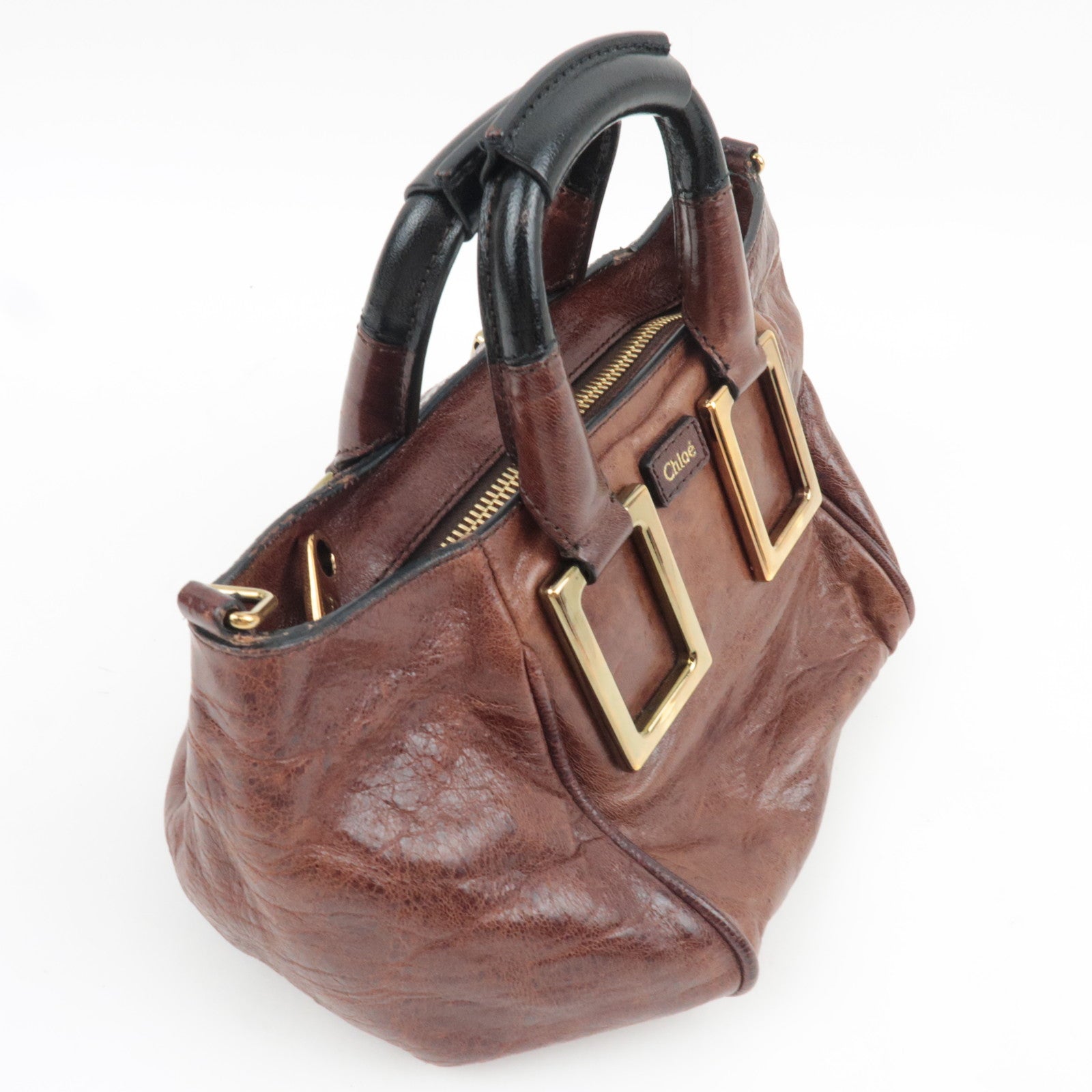 Chloe Ethel 2Way Shoulder Bag Leather Brown *Strap