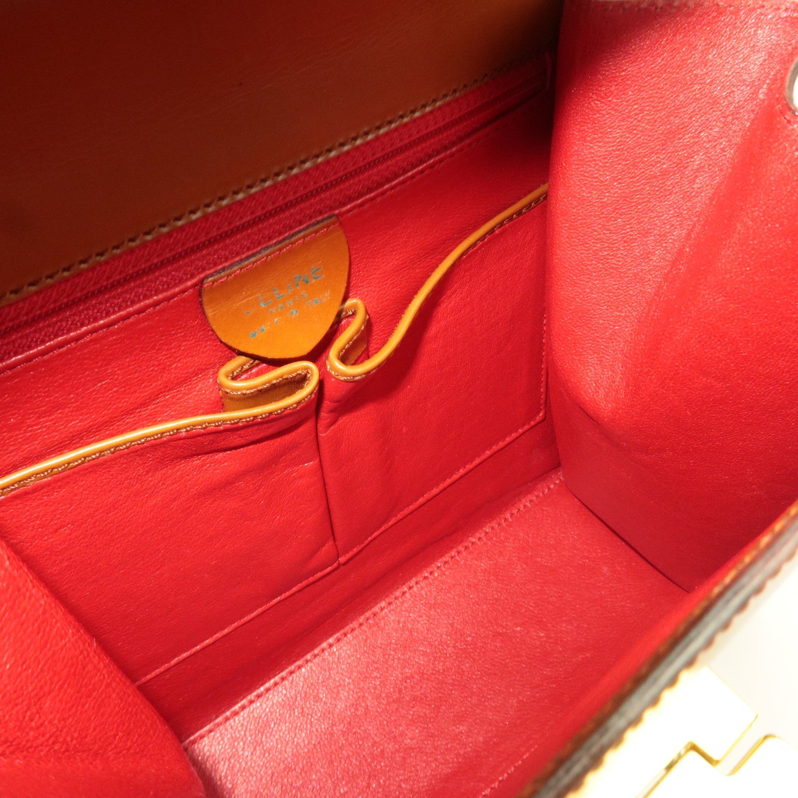 CELINE 2Way Handbag Leather Brown *Strap