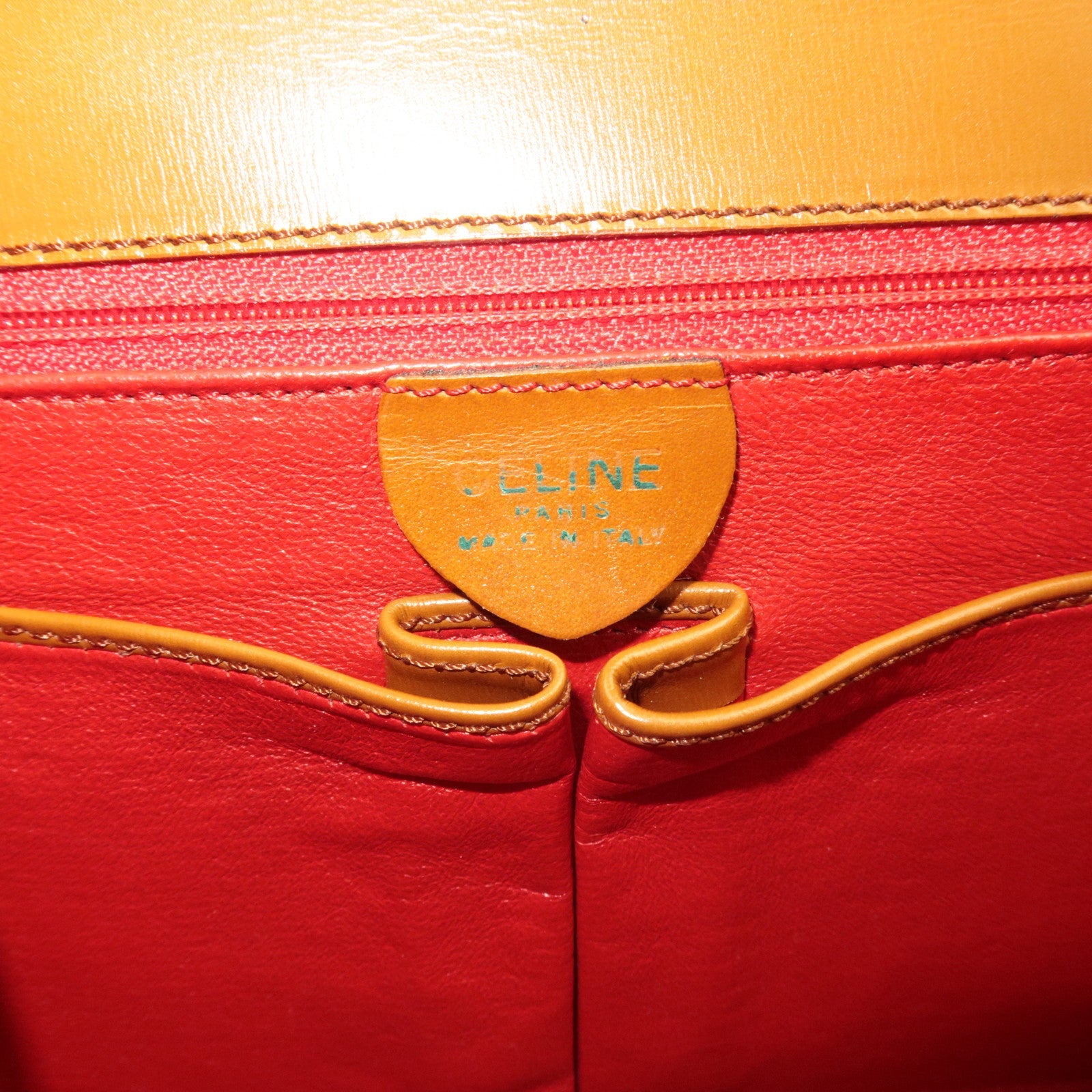 CELINE 2Way Handbag Leather Brown *Strap