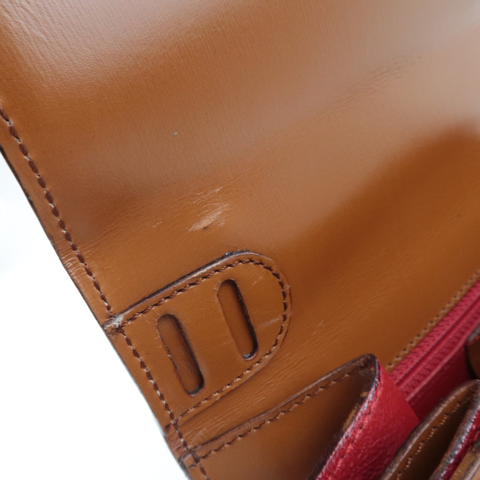 CELINE 2Way Handbag Leather Brown *Strap