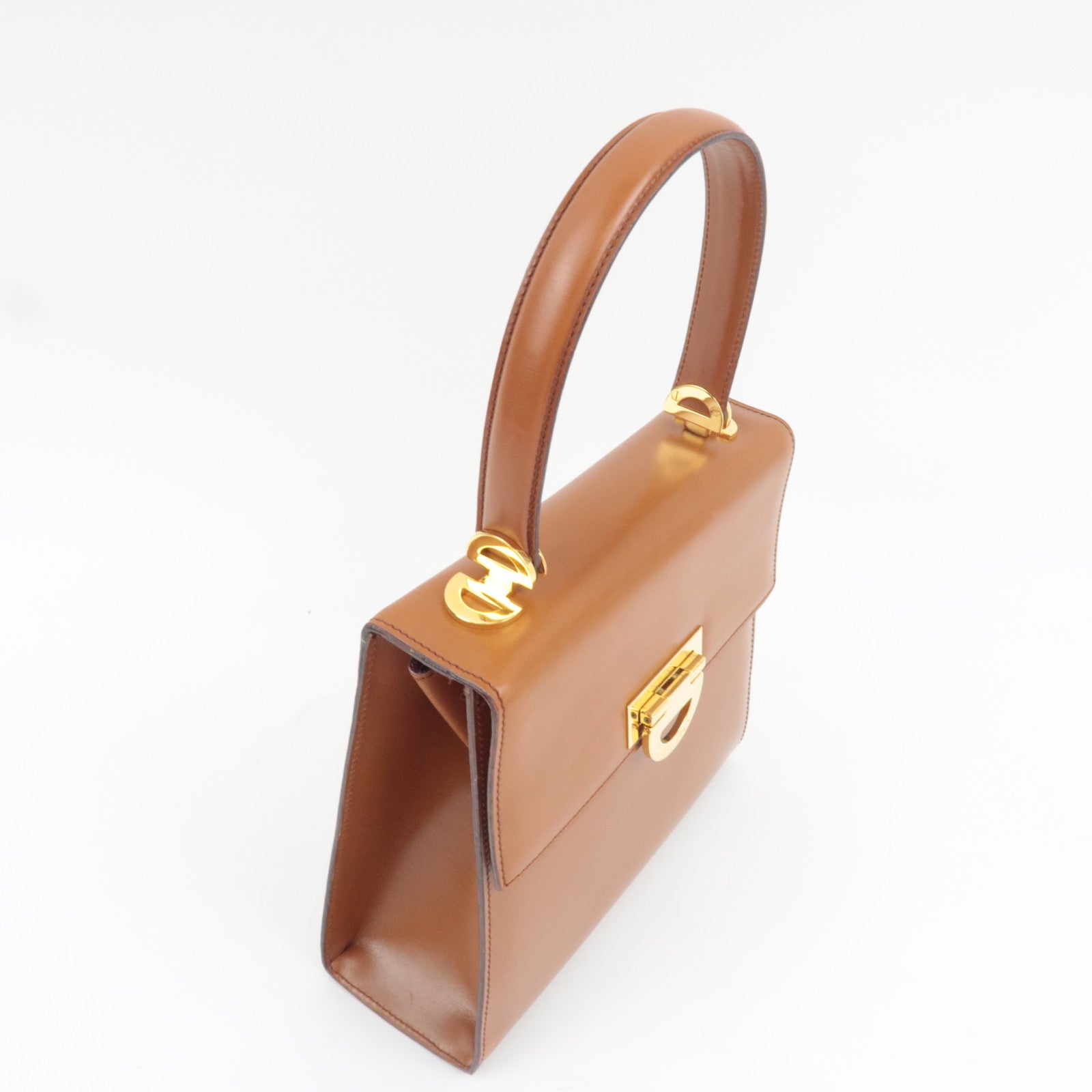 CELINE 2Way Handbag Leather Brown *Strap