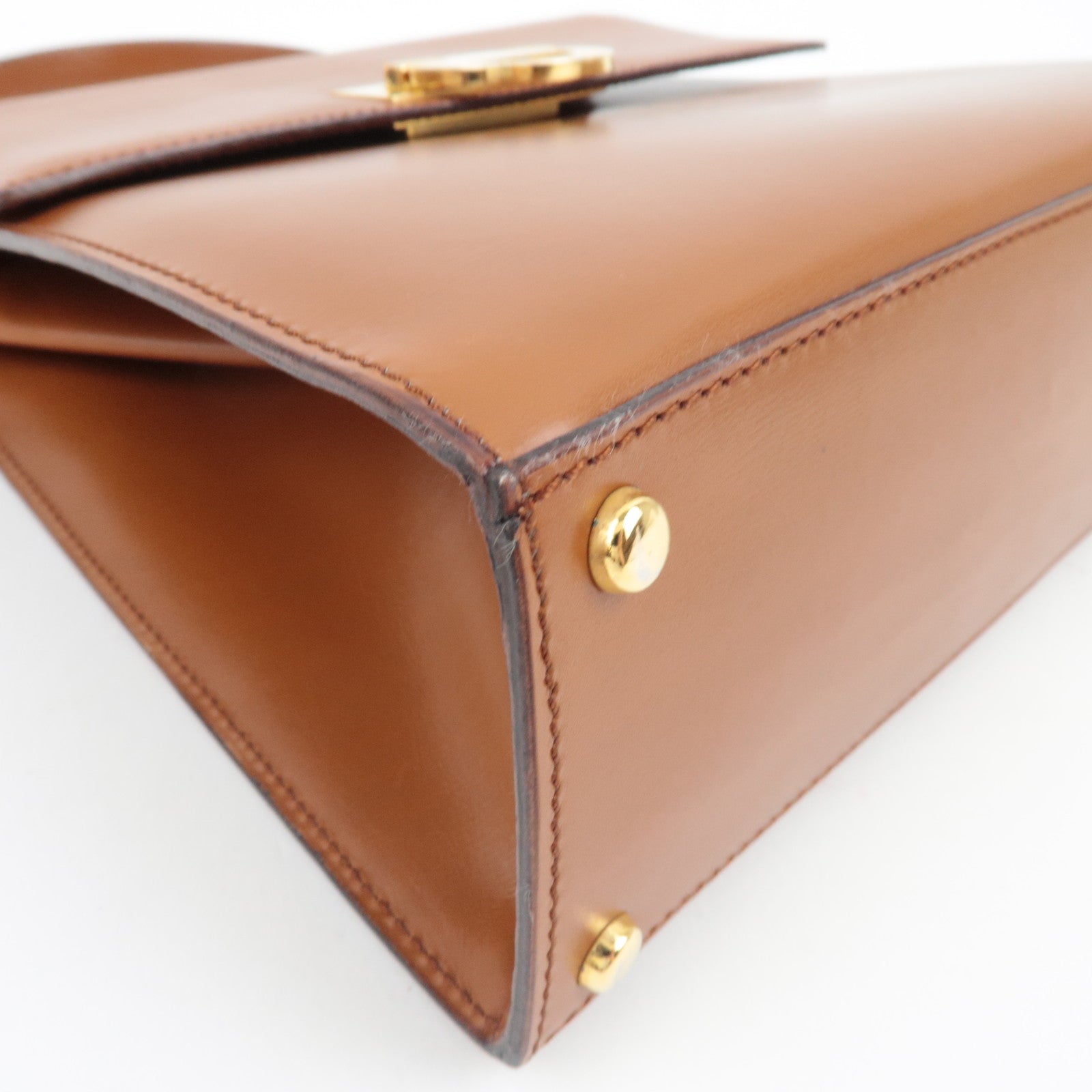 CELINE 2Way Handbag Leather Brown *Strap