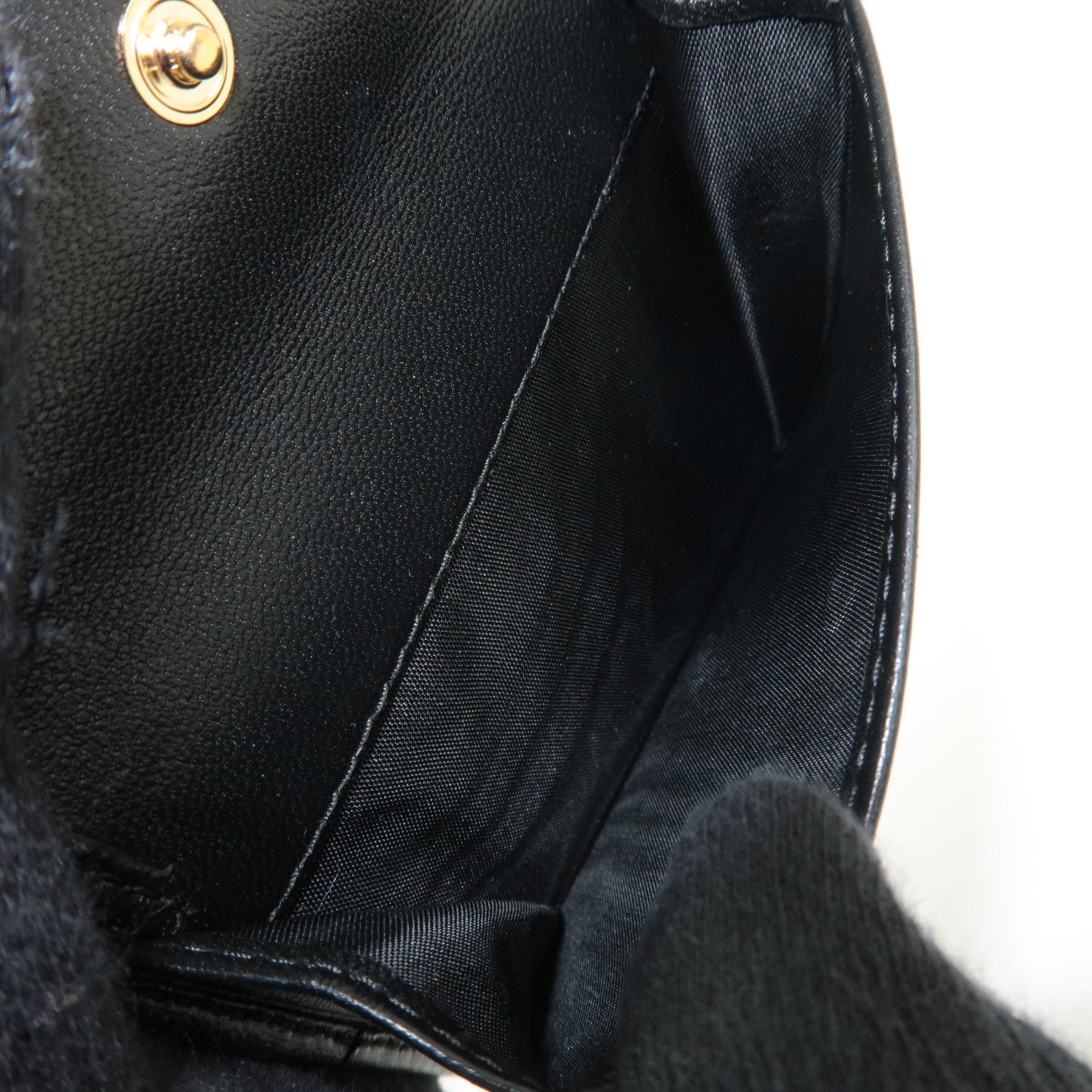 MIU MIU Matelasse Bifold Wallet Leather Black 5MV204 *Box