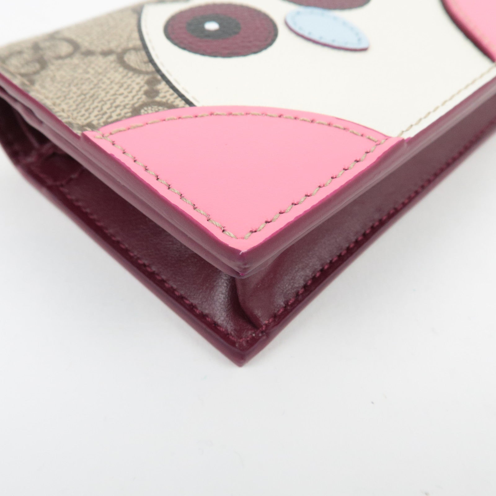 GUCCI Owl Detail Bifold Wallet GG Supreme Beige 818767 *Box, Dust bag