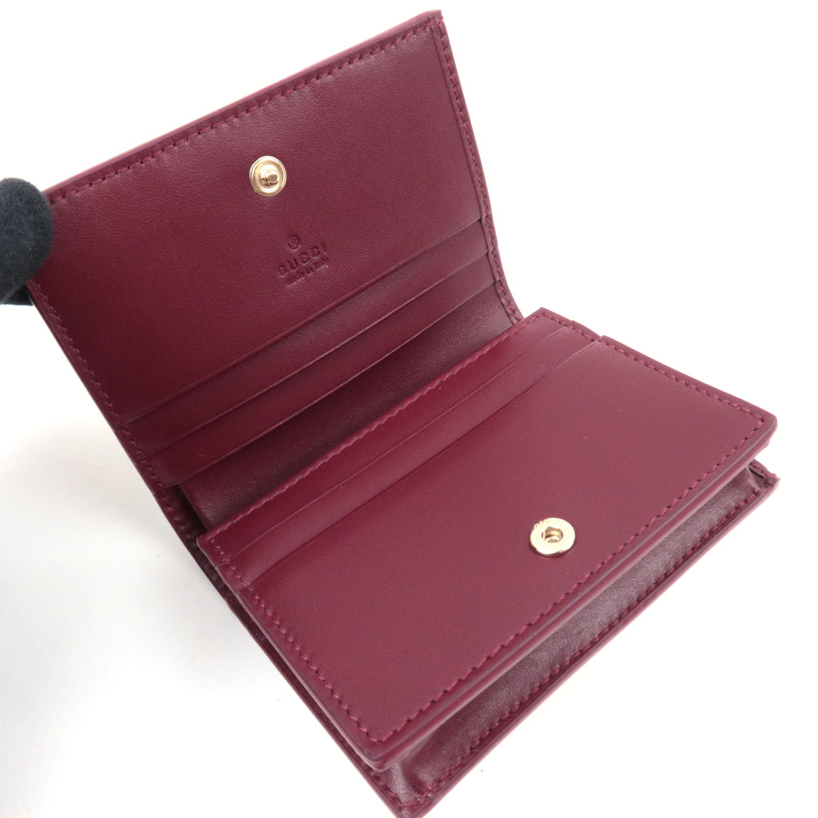 GUCCI Owl Detail Bifold Wallet GG Supreme Beige 818767 *Box, Dust bag