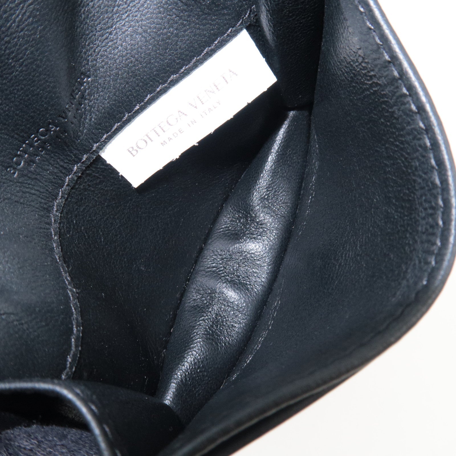 BOTTEGA VENETA Intrecciato Bifold Card Case Leather Black *Box, Dust bag