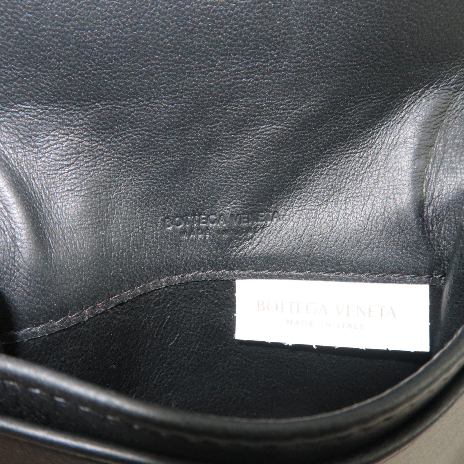 BOTTEGA VENETA Intrecciato Bifold Card Case Leather Black *Box, Dust bag